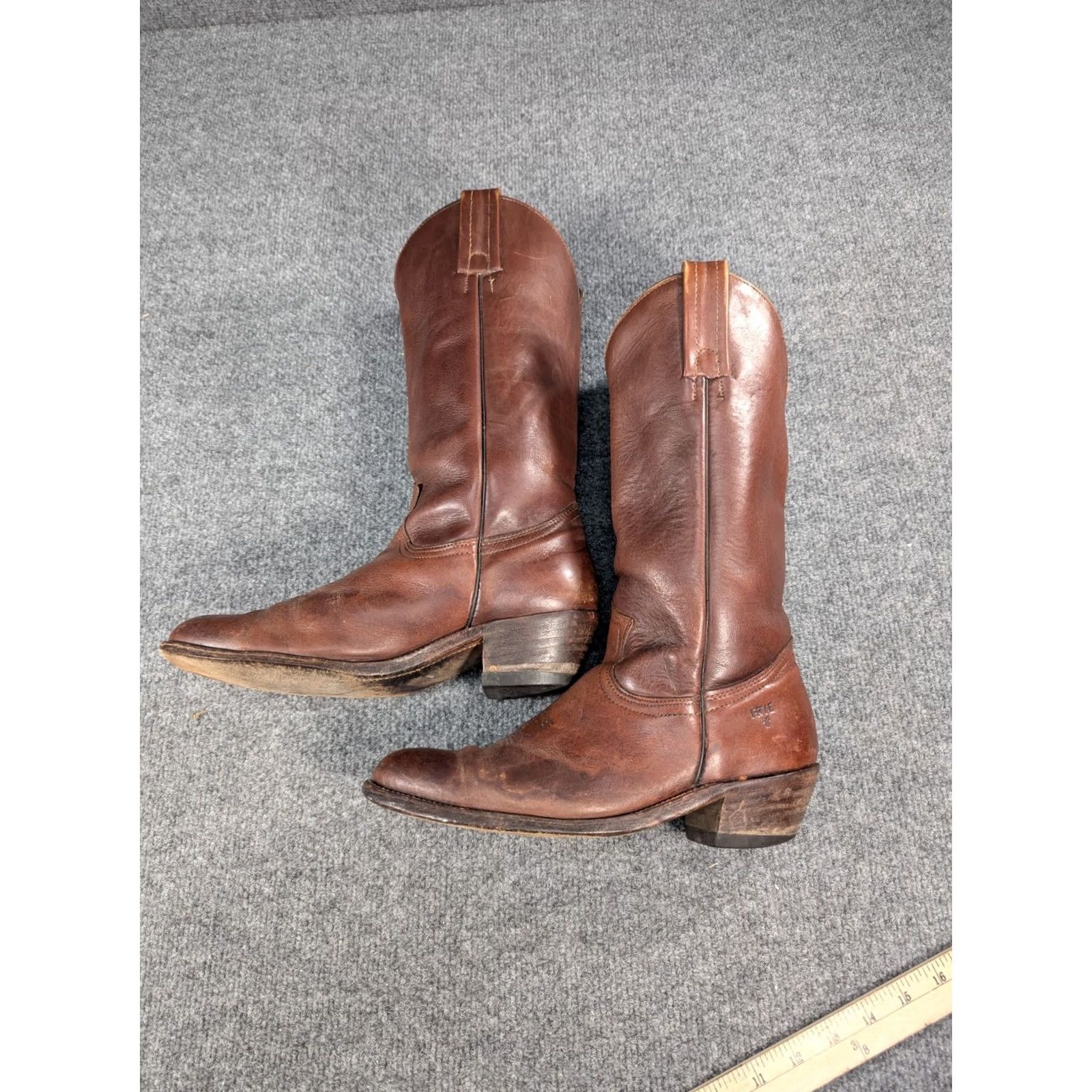 Frye VINTAGE Frye Boots Brown Leather USA 2350 Western Cowboy Mens 9 D Boots Brown Leather Western Cowboy Mens 9 D Size US 9 / EU 42 - 3 Thumbnail