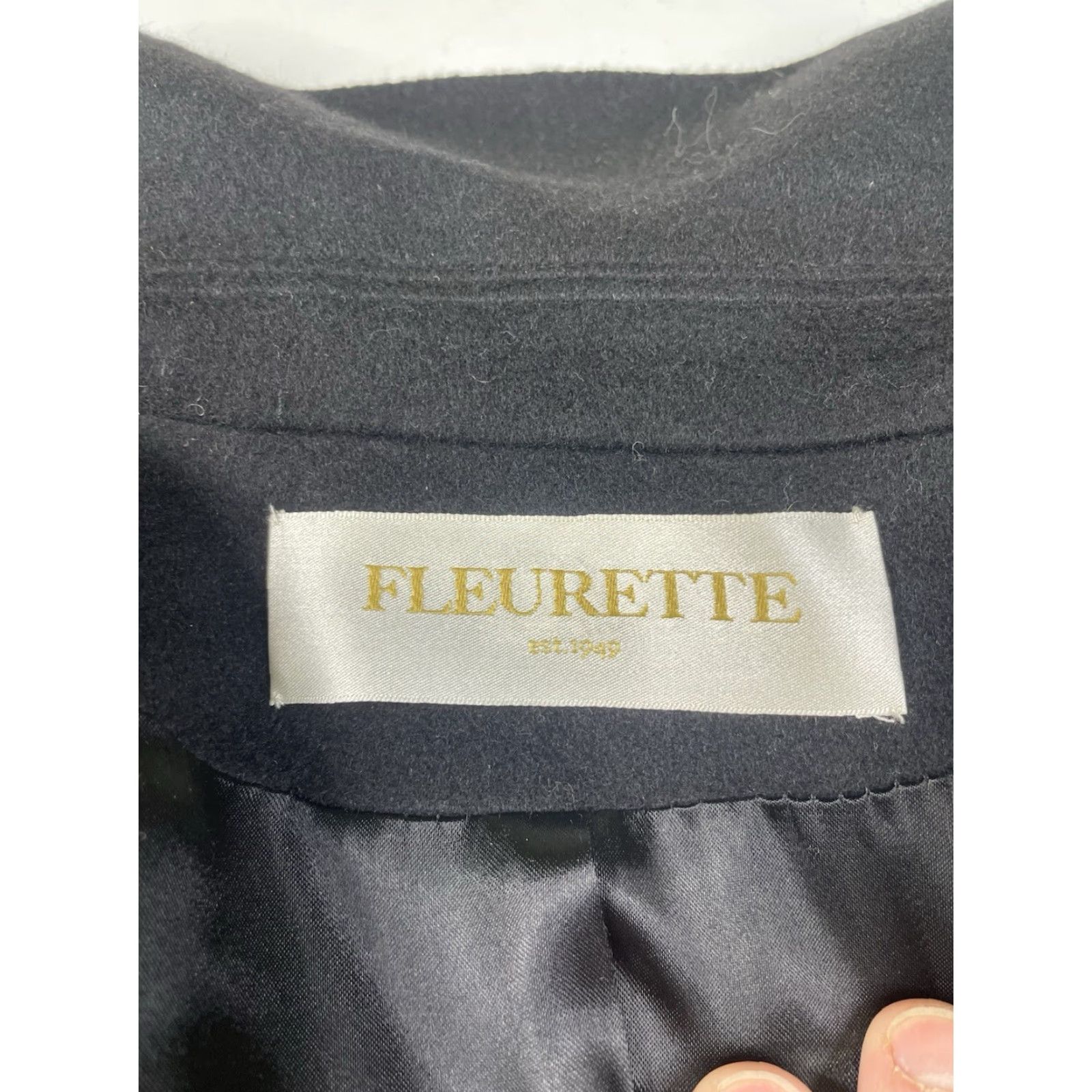 Vintage FLEURETTE 100% Cashmere Coat Long Overcoat Black Womens USA Size 4 Boys? No, Women. Size S / US 4 / IT 40 - 4 Thumbnail
