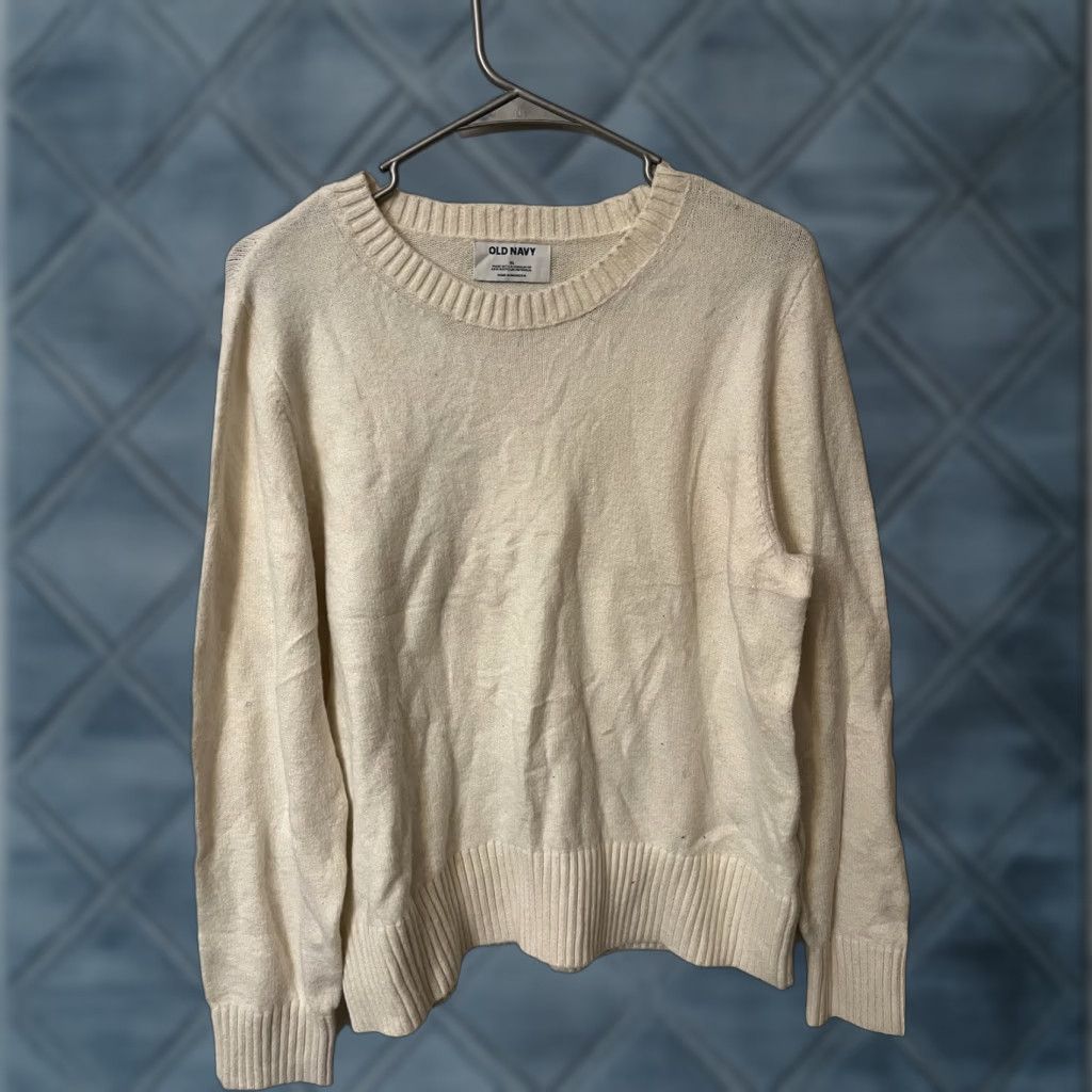 Old Navy Old Navy Women's Sweater Long Sleeve Ivory Knit Pullover XL Size Regular Size XL / US 12-14 / IT 48-50 - 1 Thumbnail