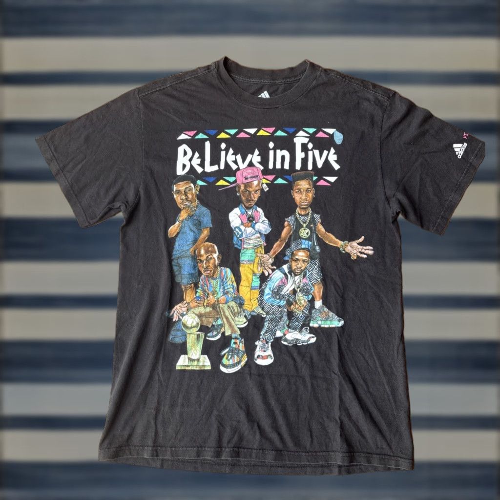 Adidas VINTAGE adidas Originals X UNDRCRWN Believe in Five T-Shirt Medium L Black Mens Graphic Print Logo 2000s Hip Hop Basketball Limited Edition Size US L / EU 52-54 / 3 - 1 Thumbnail