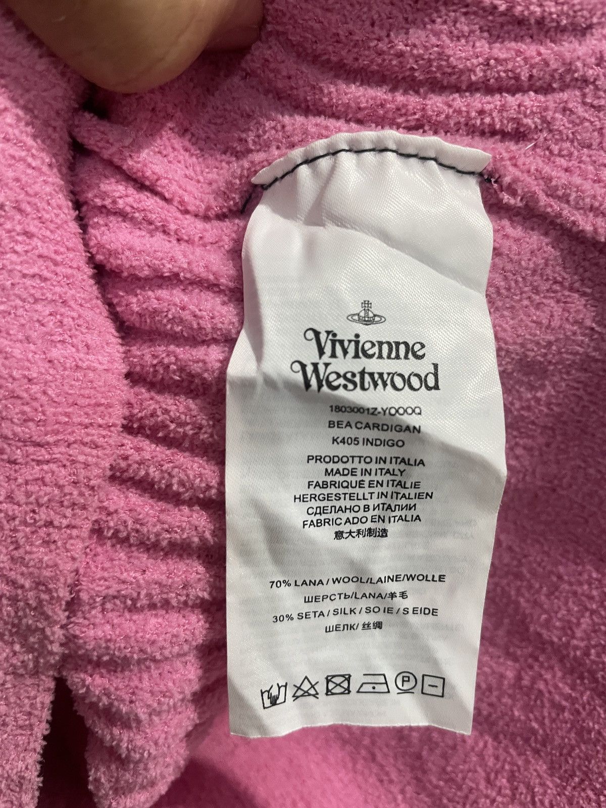 Vivienne Westwood VIVIENNE WESTWOOD WOOL CROPPED CARDIGAN IN PINK Size L / US 10 / IT 46 - 6 Thumbnail