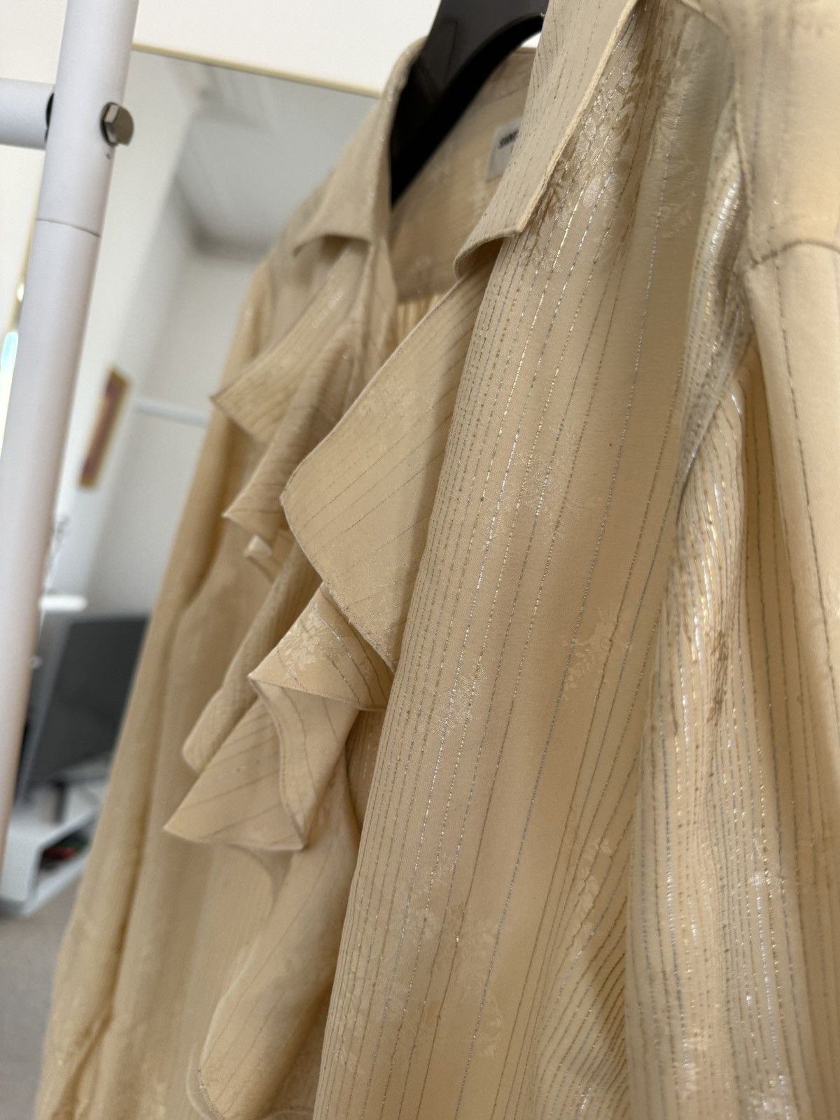 Saint Laurent Paris SS22' Saint Laurent Fitted Ruffled Silk Shirt Size US M / EU 48-50 / 2 - 9 Thumbnail