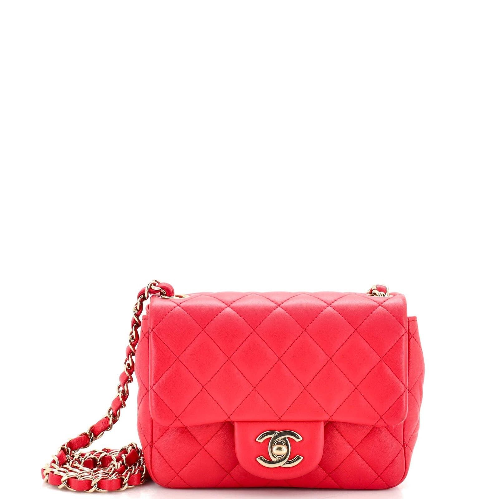 Chanel Square Classic Single Flap Bag Quilted Lambskin Mini Size ONE SIZE - 1 Preview