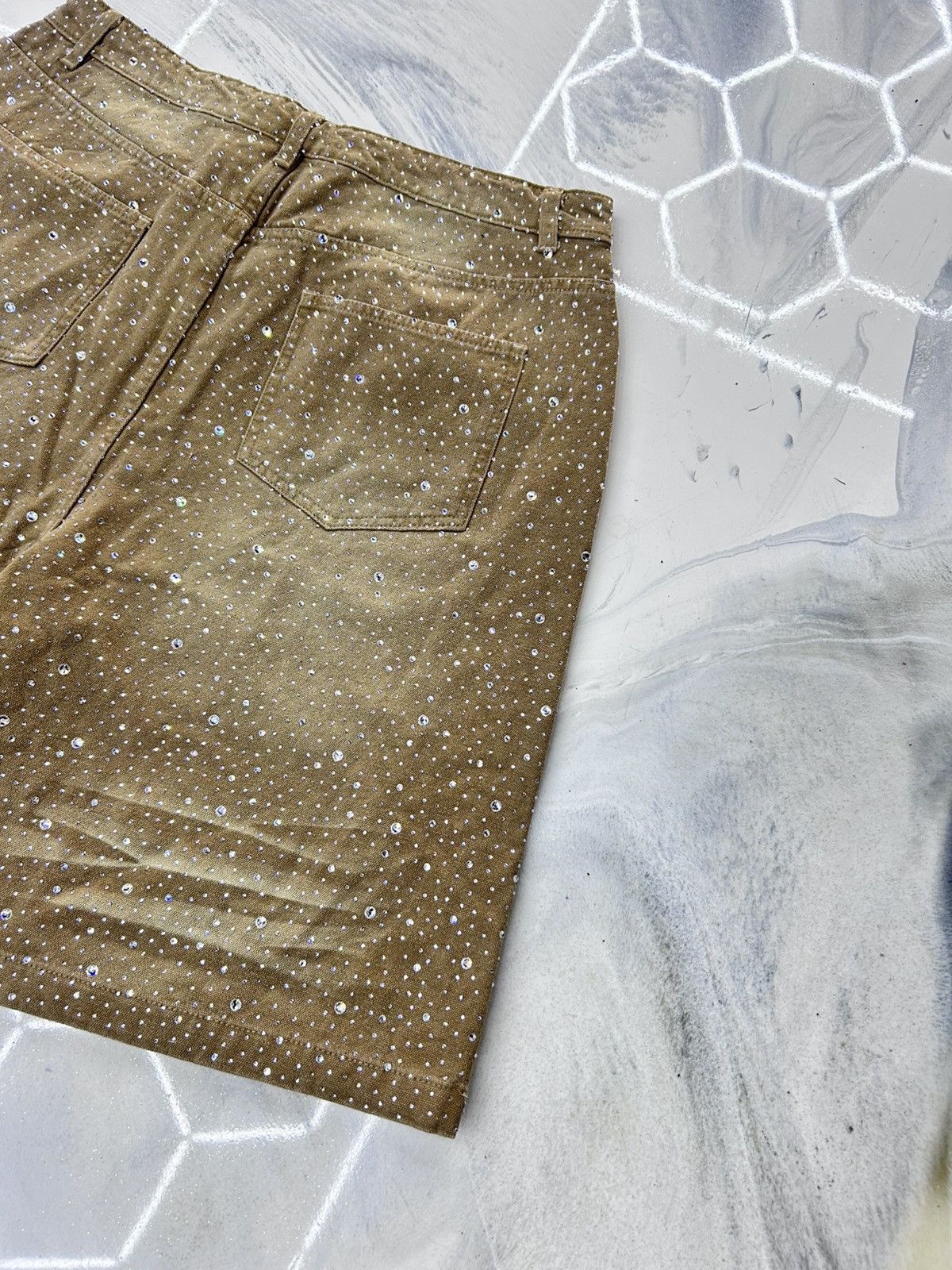 Vale Vale Tan Sandstorm Crystal Jean Shorts Size 36 Size US 36 / EU 52 - 10 Thumbnail