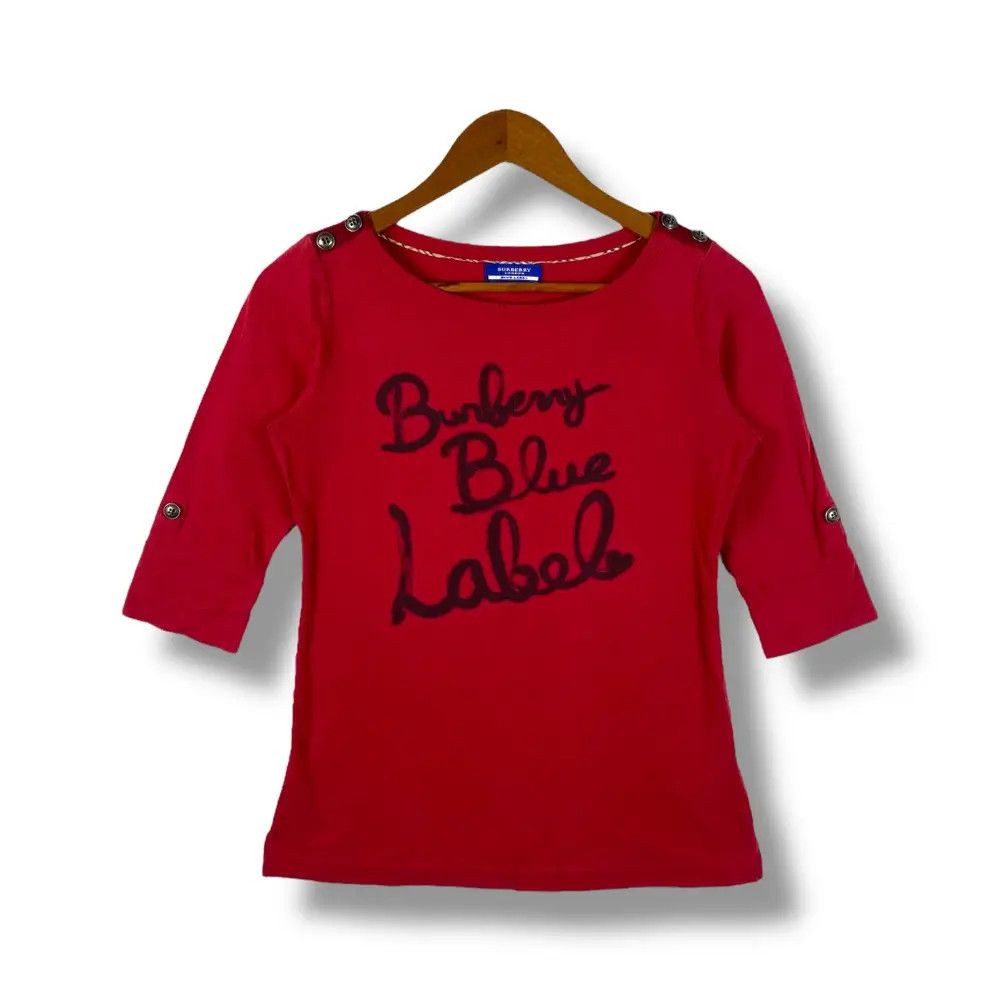 Burberry BURBERRY BLUE LABEL Spellout Graphic Women Tops Tee Size S / US 4 / IT 40 - 1 Thumbnail