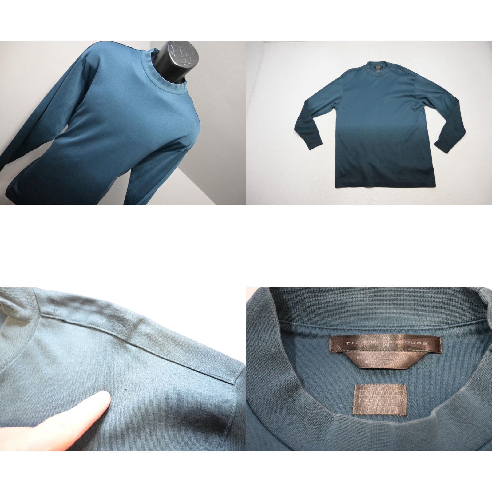 Nike Nike Tiger Woods Golf Mock TurtleNeck Blue Long Sleeve Shirt Cotton Mens Size XL Grailed
