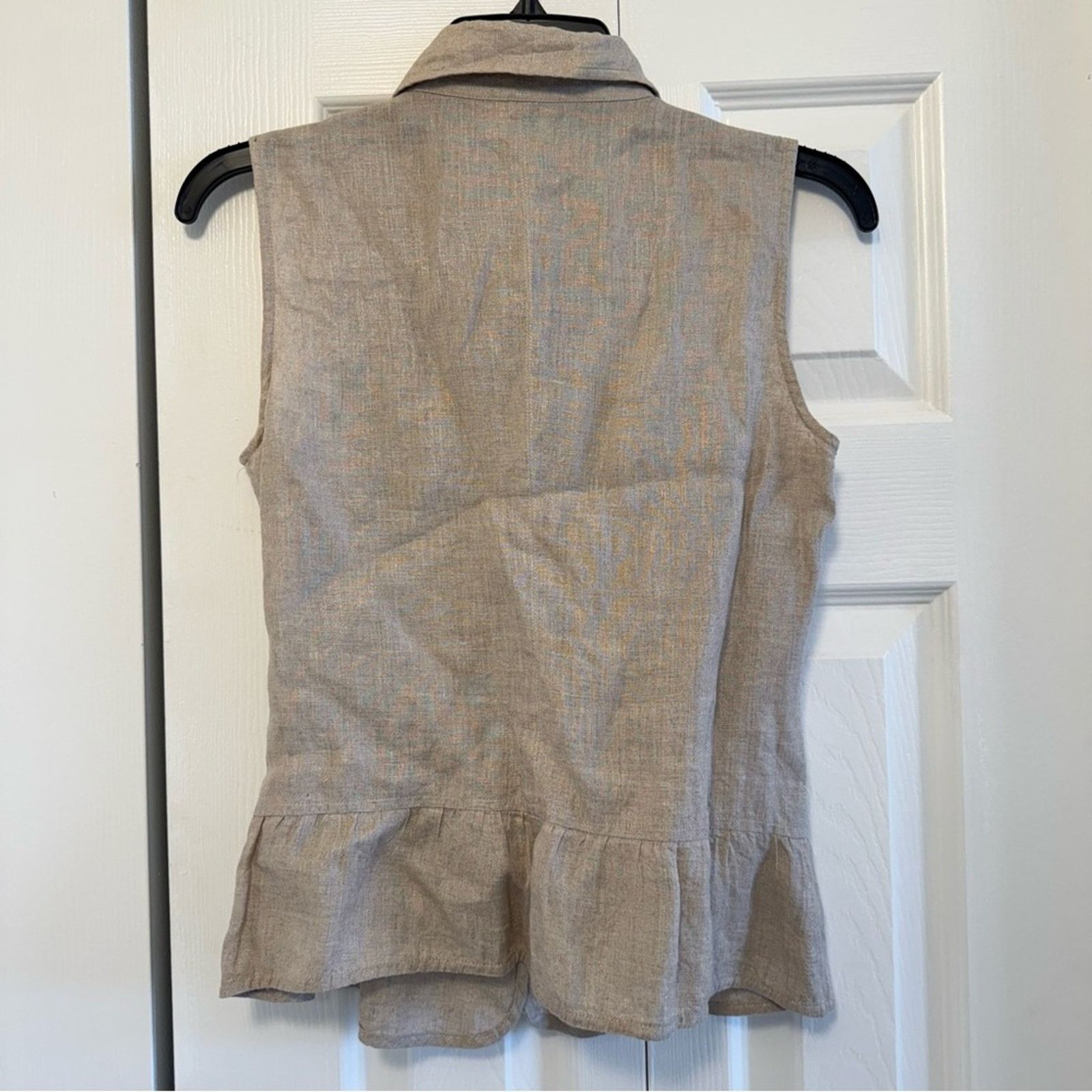 Armani Collezioni ARMANI Collezioni Linen Sleeveless Top, Size 4 Size S / US 4 / IT 40 - 4 Thumbnail