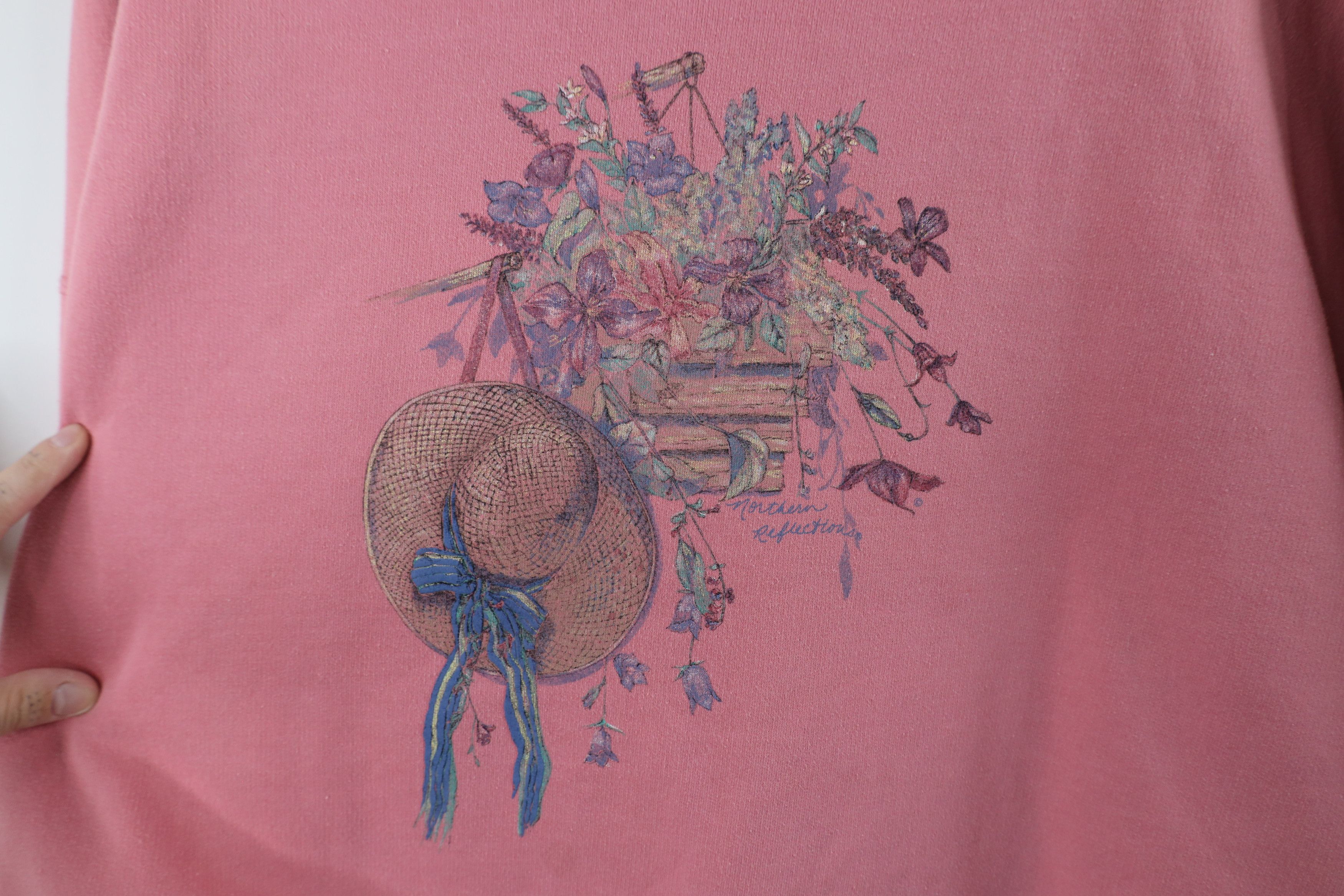 Vintage Vintage 90s Country Primitive Flower Crewneck Sweatshirt Size 3XL / US 20-22 - 4 Thumbnail