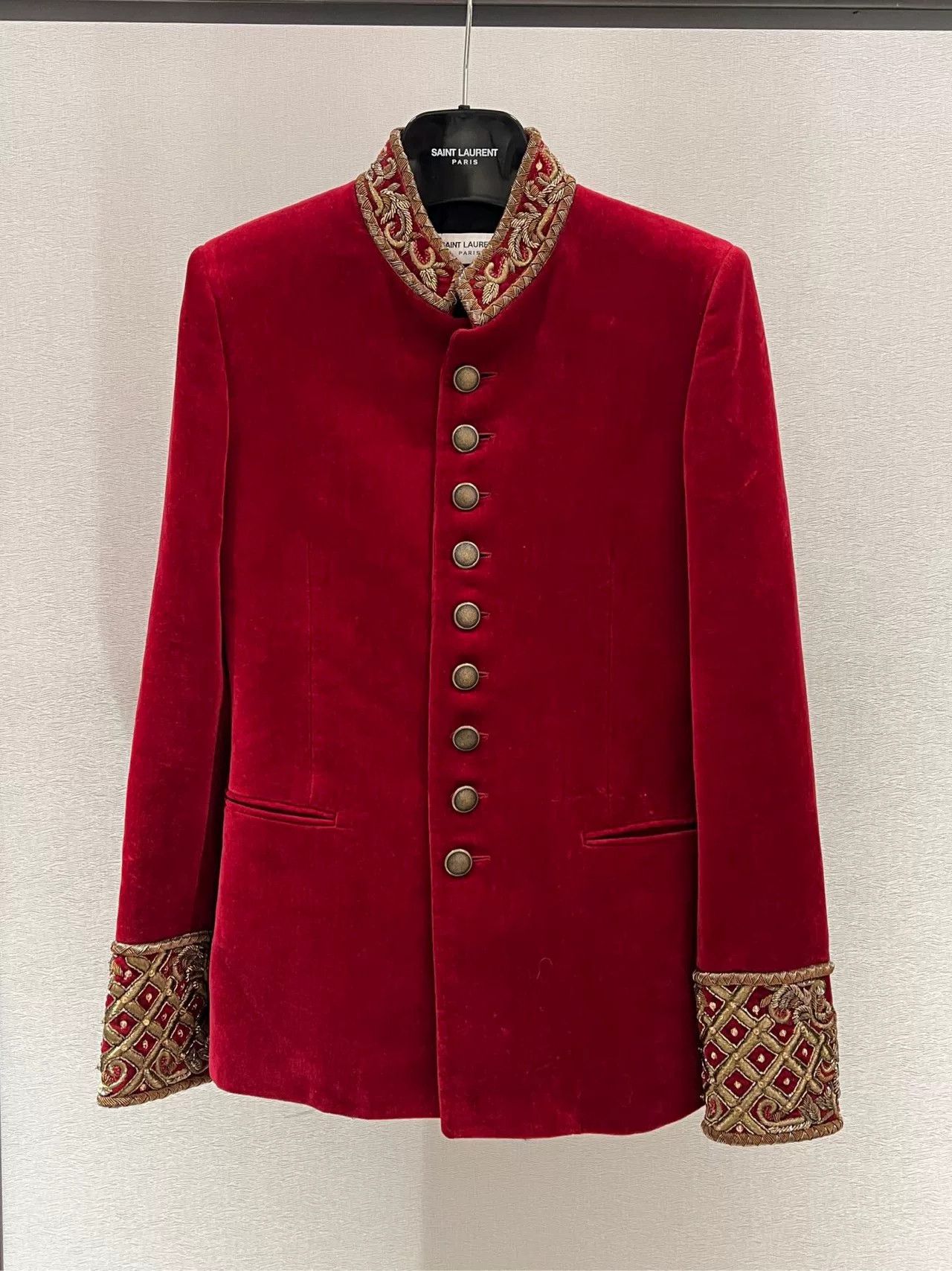 Saint Laurent Paris Saint Laurent 2018 Velvet Embroidered Blazer Size US M / EU 48-50 / 2 - 1 Thumbnail