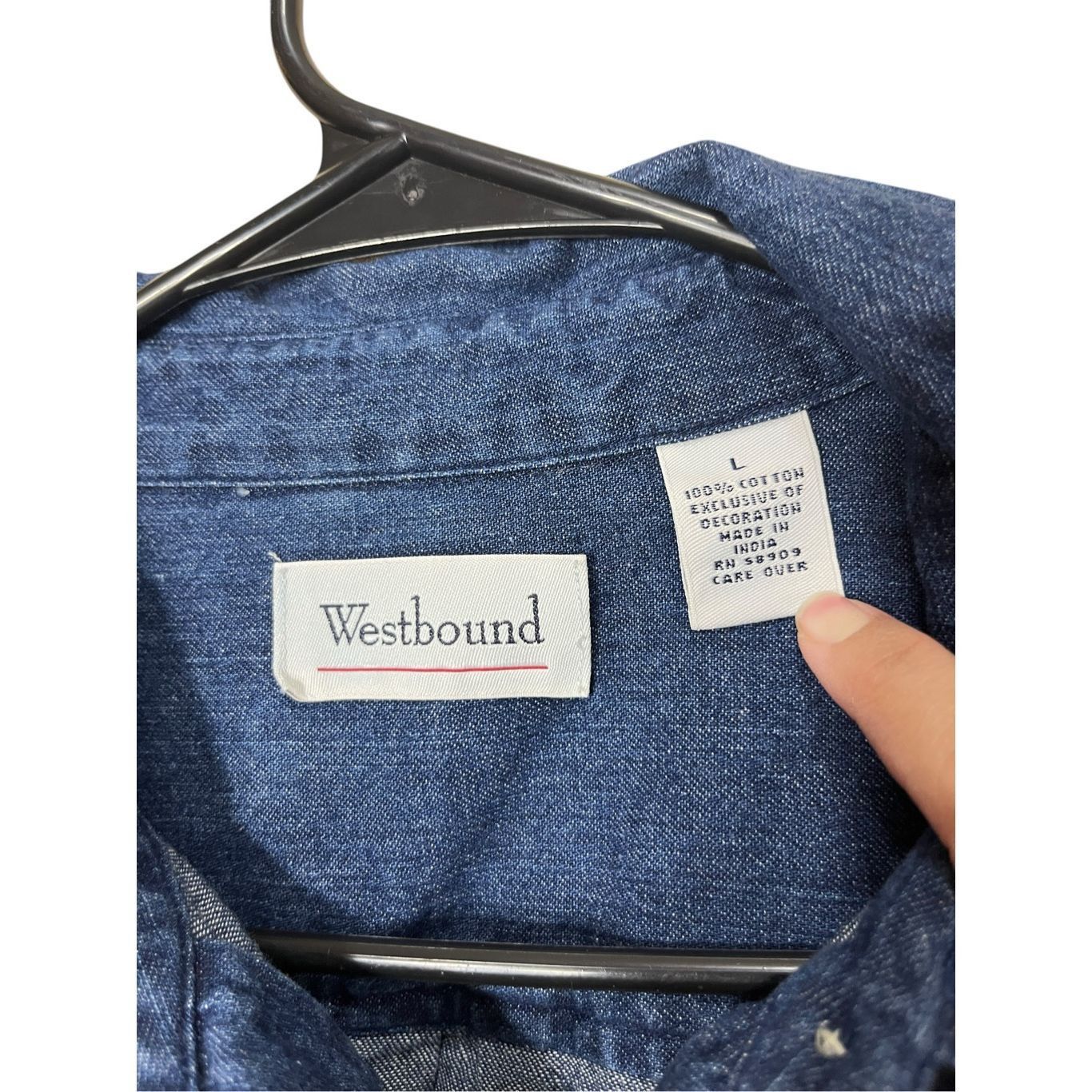 Other Vintage Westbound 90s Christmas Patchwork Embroidery Denim Shirt Large Size L / US 10 / IT 46 - 5 Thumbnail