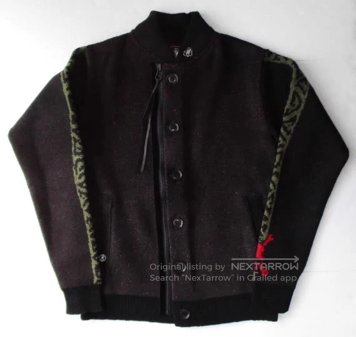 Roen Black Bomber Jacket with Patterned Sleeves - L. Size US L / EU 52-54 / 3 - 1 Thumbnail