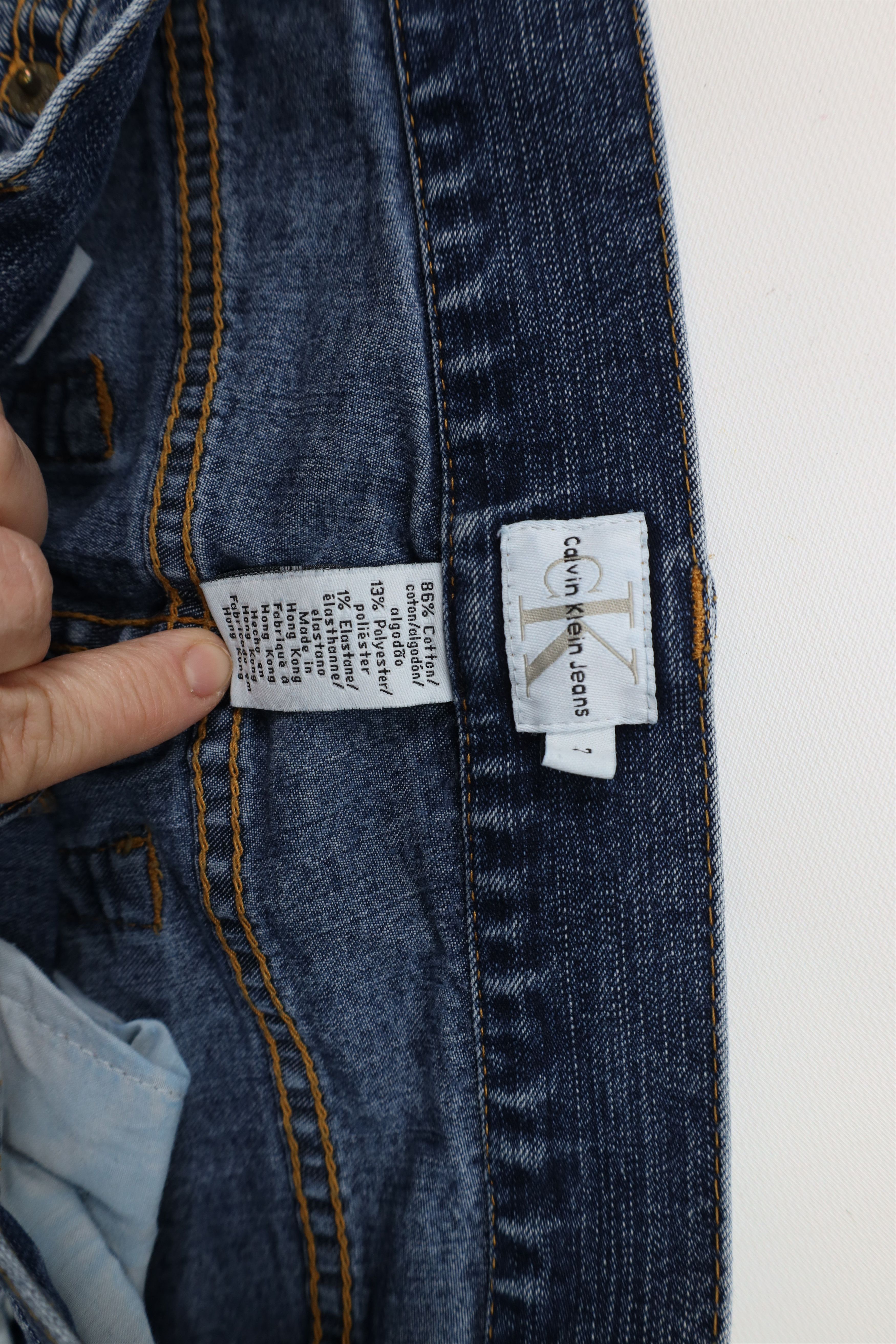 Calvin Klein × Vintage Vintage 90s Calvin Klein Wide Leg Bell Bottoms Denim Jeans Size 28" / US 6 / IT 42 - 7 Thumbnail