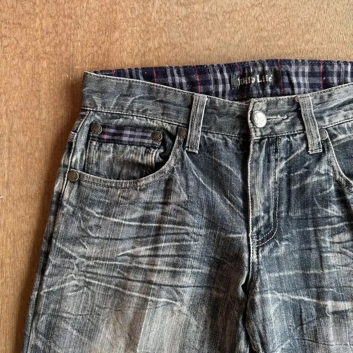 Seditionaries SICKS🔥MILD LIFE “SKULL BONES” Jeans Japan Plaid Denim Pants Size US 32 / EU 48 - 4 Thumbnail