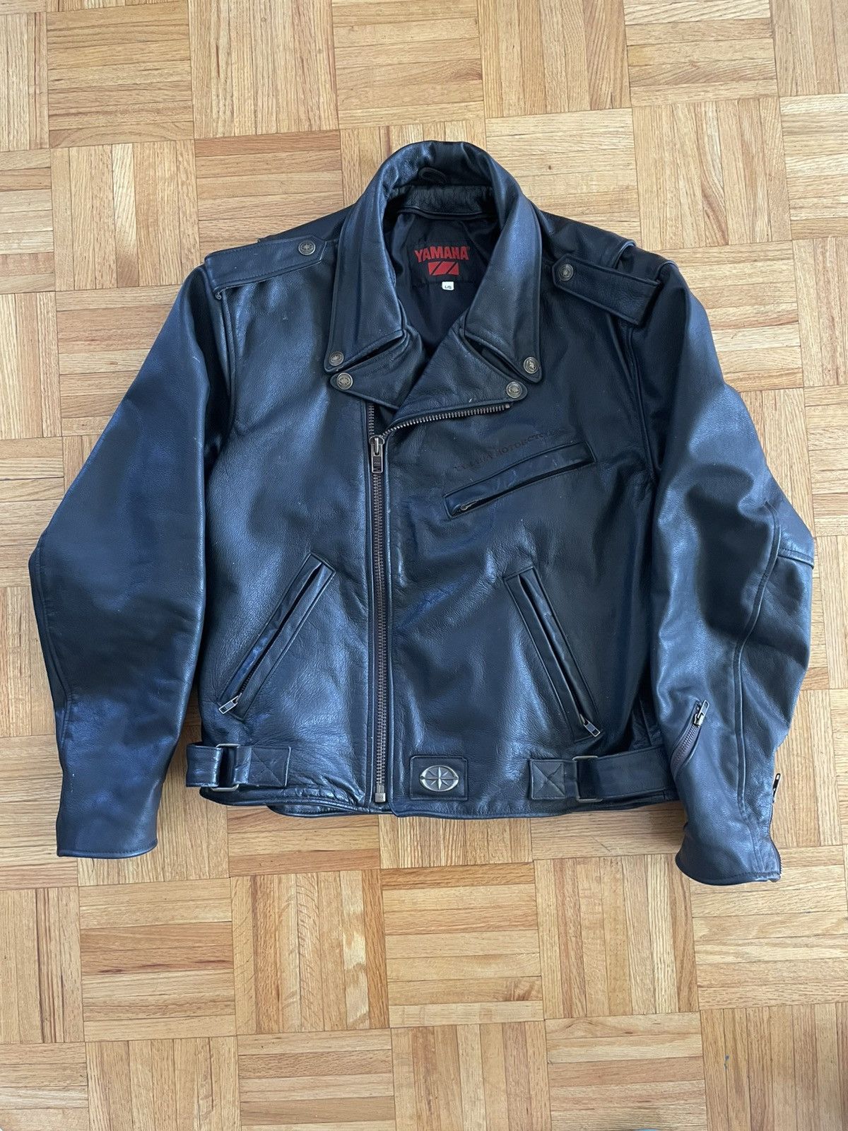 Yamaha Vintage 80s Yamaha Leather Biker Jacket Size US L / EU 52-54 / 3 - 1 Thumbnail