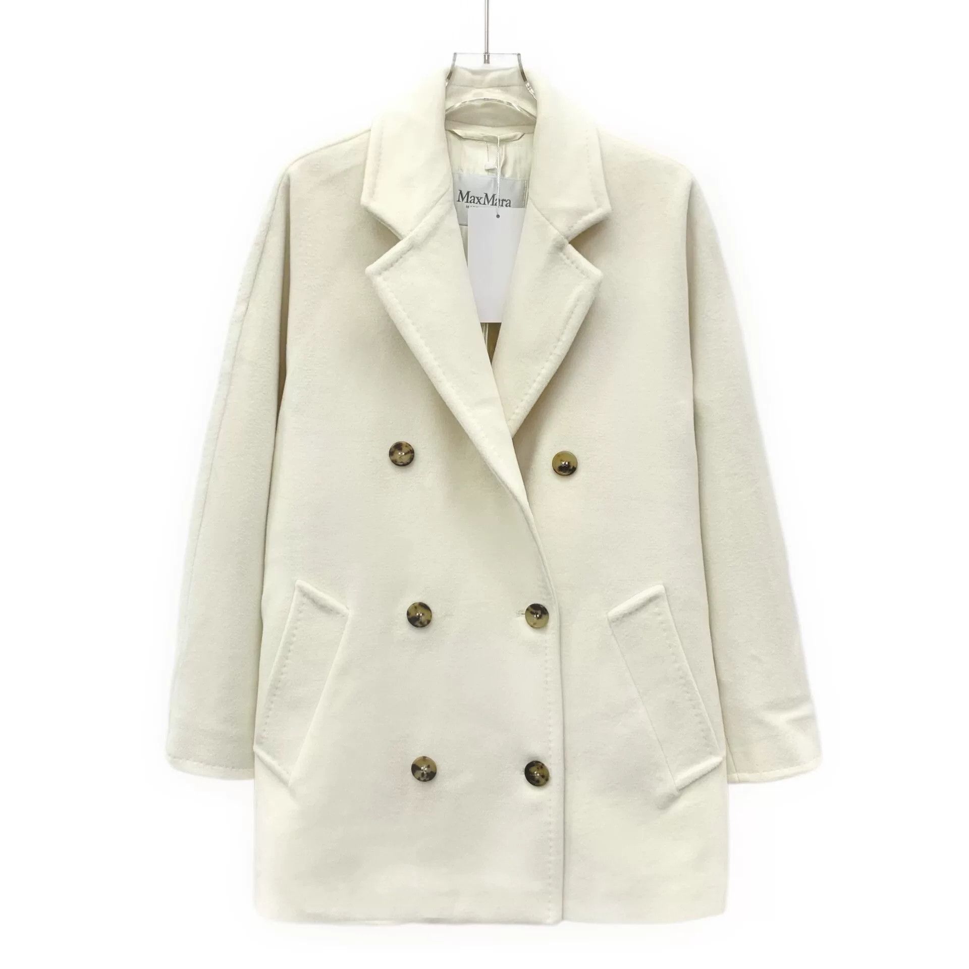 Max Mara maxmara cream wool double-breasted coat Size US S / EU 44-46 / 1 - 1 Thumbnail