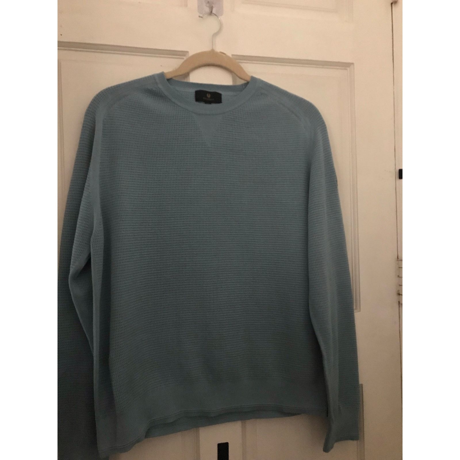 Belstaff BELSTAFF Guide Crewneck Jumper Men's 3XL LS Blue 100% Cotton Size US XXL / EU 58 / 5 - 1 Thumbnail