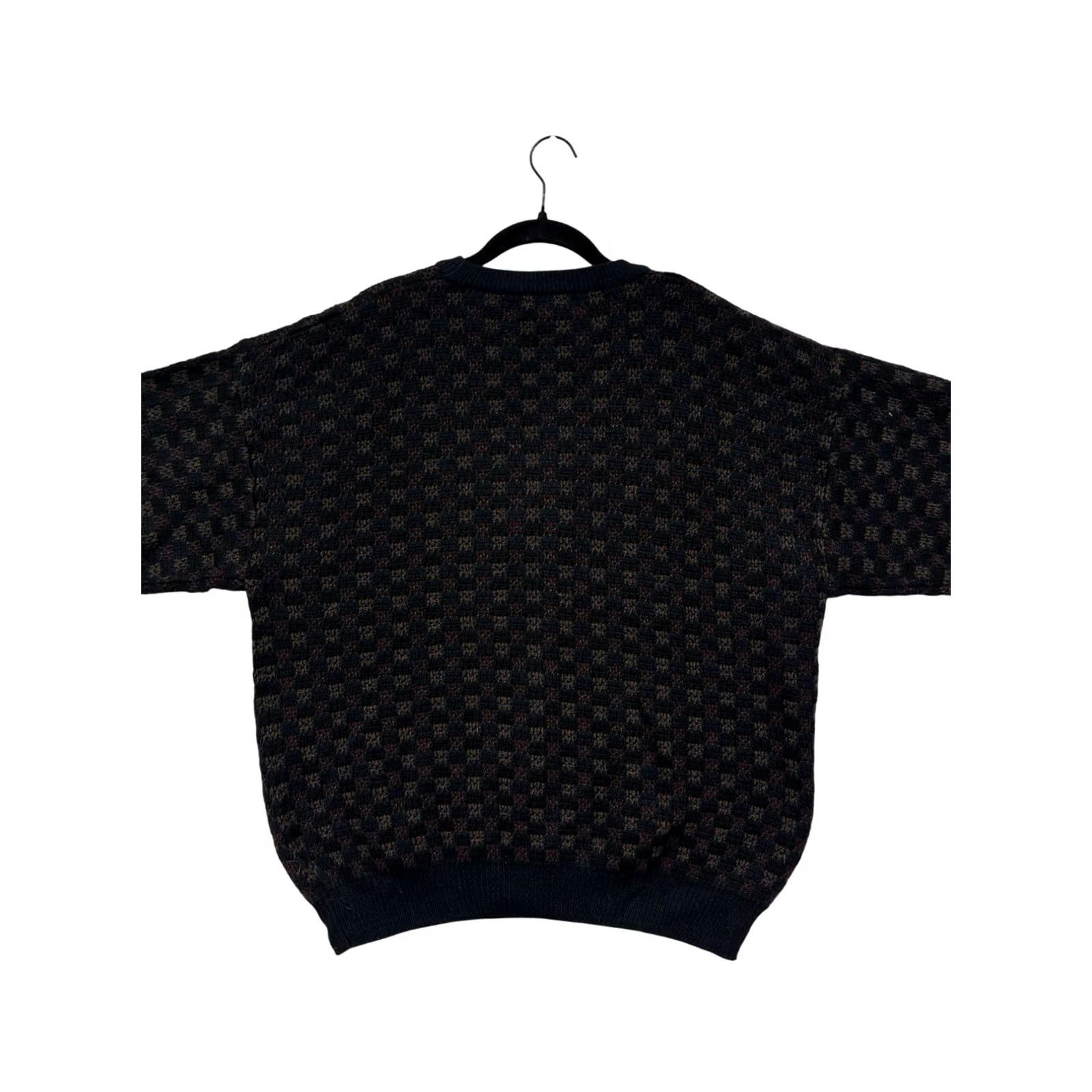 Vintage VINTAGE Towncraft Cardigan Sweater Mens L Black Checkered Pattern 6837 Size US L / EU 52-54 / 3 - 2 Thumbnail