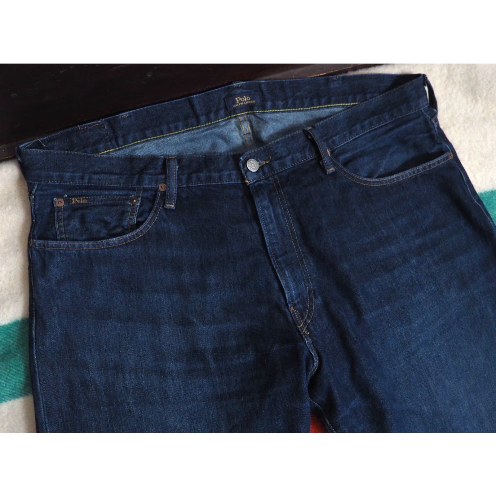 Polo Ralph Lauren VTG Polo Ralph Lauren Hampton Relax Straight Jeans 40x32 Dark Wash Blue Denim Cotton Logo Men Regular Jeans Size US L / EU 52-54 / 3 - 4 Thumbnail