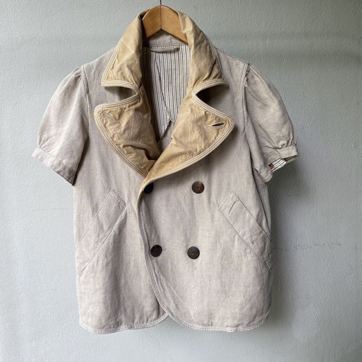 Kapital KAPITAL Vintage Double-Breasted Puff Sleeve Jacket Size XS / US 0-2 / IT 36-38 - 1 Thumbnail