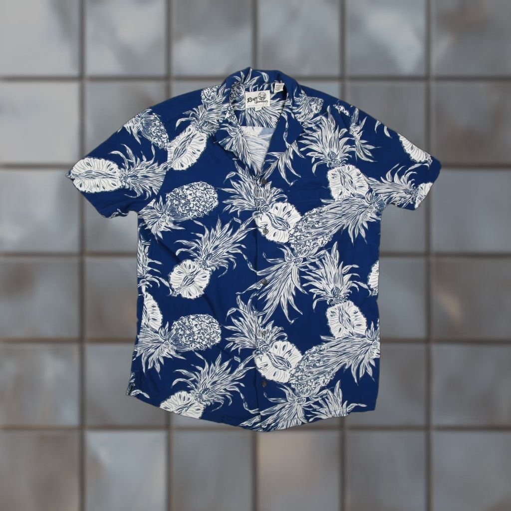 Reyn Spooner VINTAGE Reyn Spooner Shirt Mens XS Blue Pineapple Hawaiian Rayon Loop Collar Size US XS / EU 42 / 0 - 1 Thumbnail