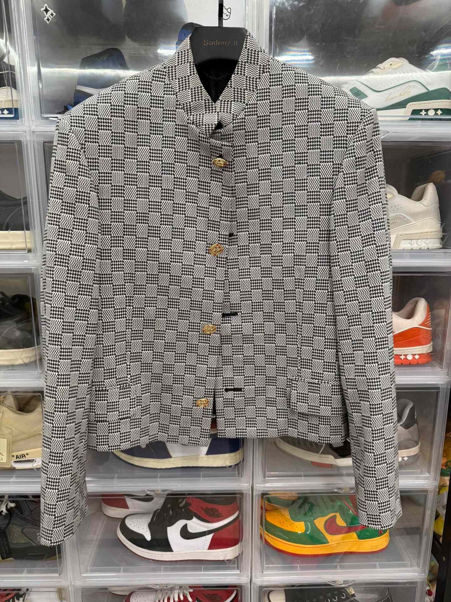 Louis Vuitton Louis Vuitton Houndstooth Wool Blazer Size US M / EU 48-50 / 2 - 1 Thumbnail
