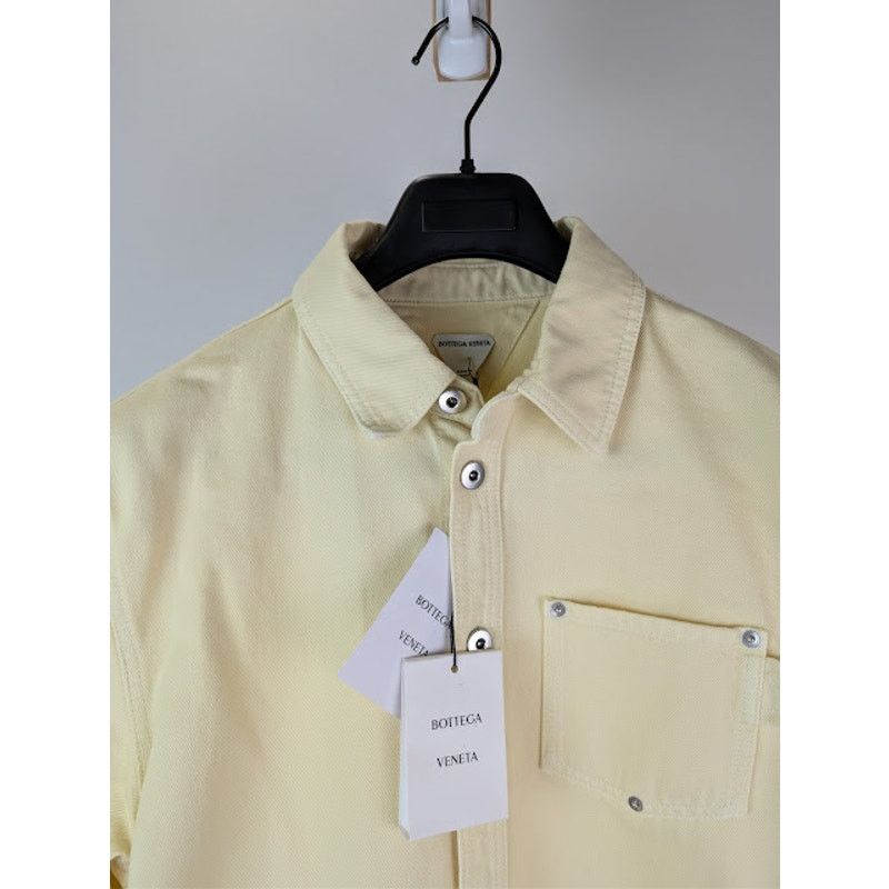 Bottega Veneta o1rshd1 Washed Coloured Denim Shirt in Banana Size US M / EU 48-50 / 2 - 7 Thumbnail