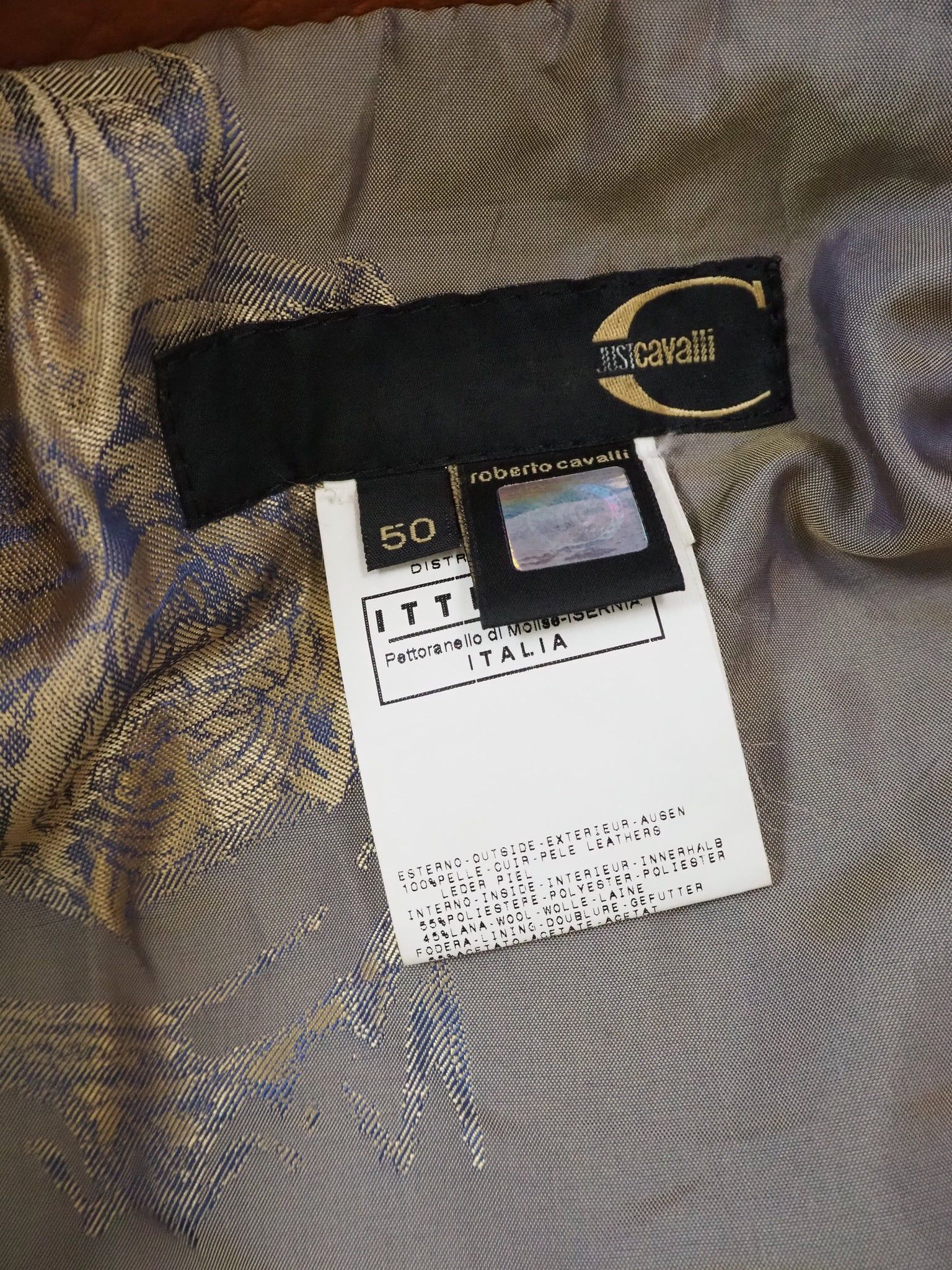 Just Cavalli Just Cavalli Cognac Burnt Brown Leather Button Jacket $1545 Size US L / EU 52-54 / 3 - 3 Thumbnail