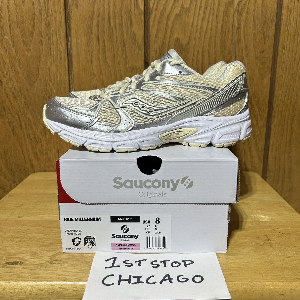 Saucony Saucony Ride Millennium Cream Silver Trainer S608122 8 NEW Size US 8 / IT 38 - 3 Thumbnail