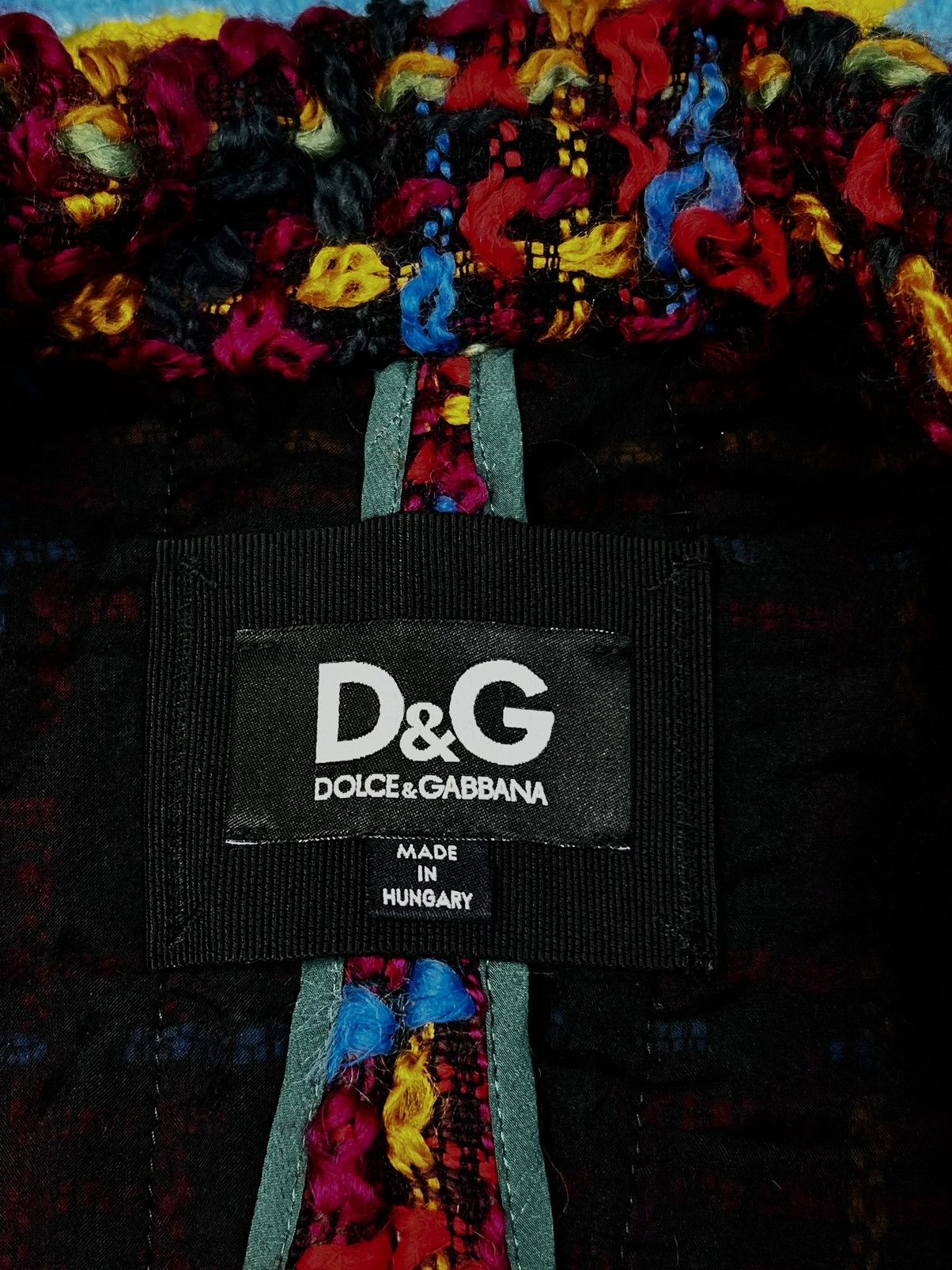Dolce & Gabbana Dolce Gabbana Multicolour Tweed Wool/Silk Crop Blazer Jacket Size M / US 6-8 / IT 42-44 - 11 Thumbnail