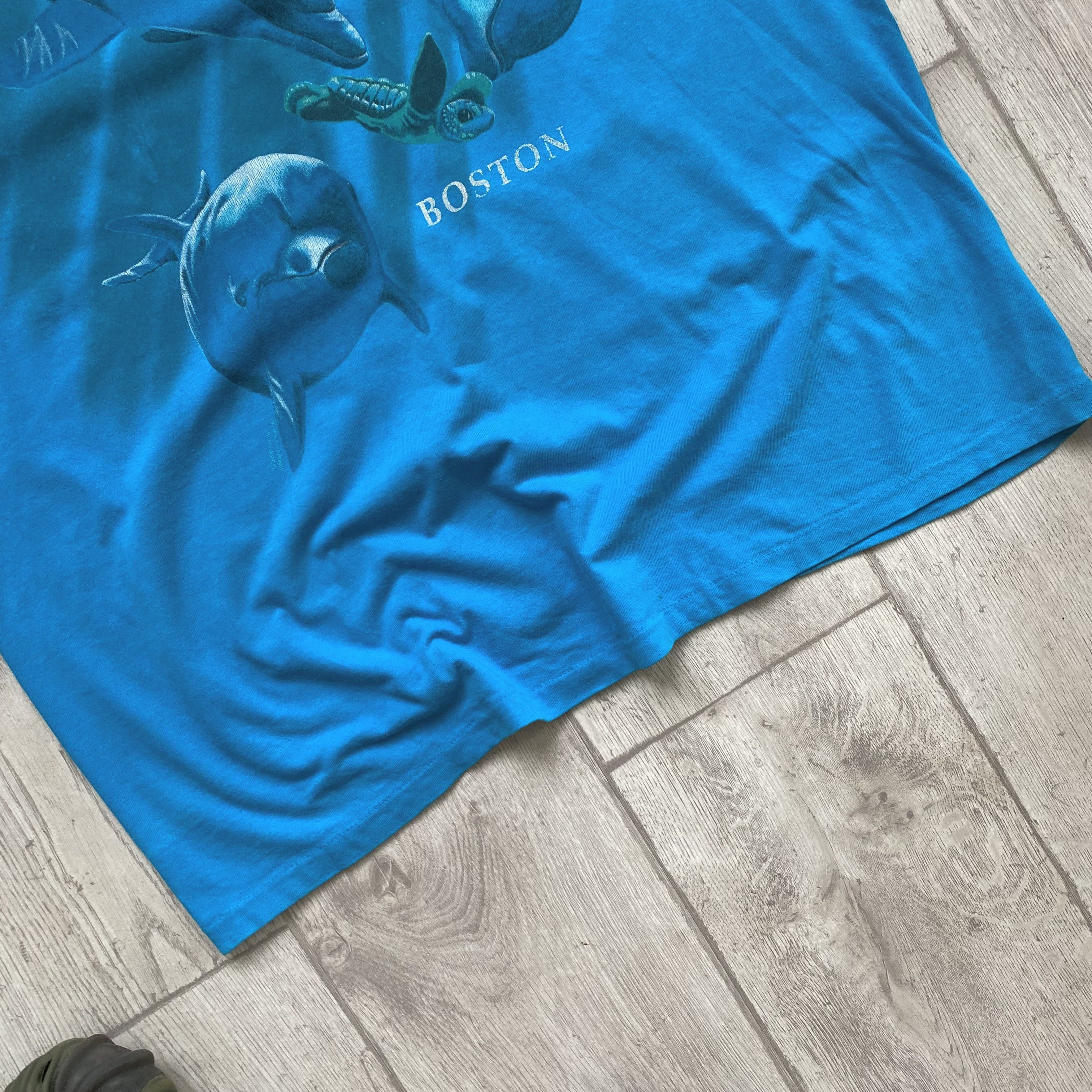 Hanes 🐬 Vintage 92s USA Boston Dolphins Logo tee Animal Harlequin Size US XL / EU 56 / 4 - 3 Thumbnail