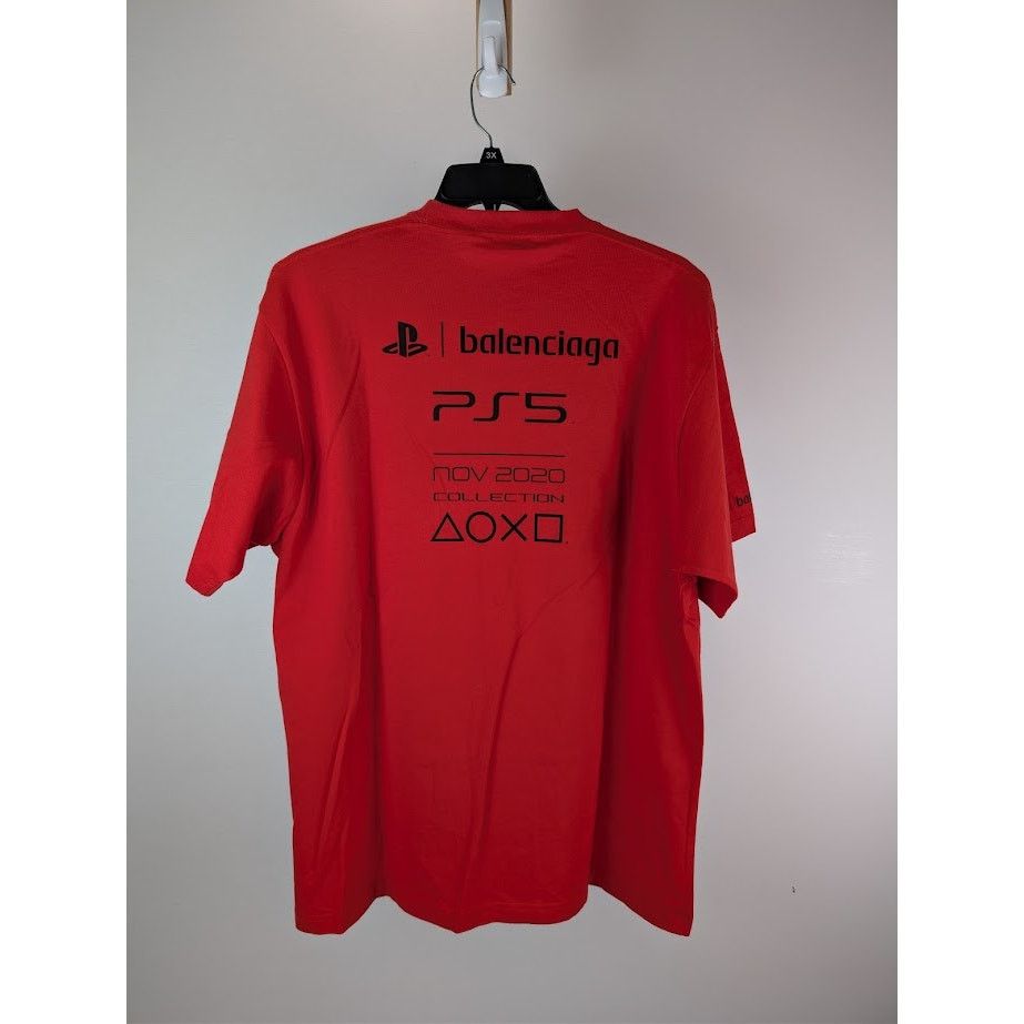 Balenciaga o1rshd1 Playstation Vintage Jersey T-Shirt in Red Size US XS / EU 42 / 0 - 1 Thumbnail