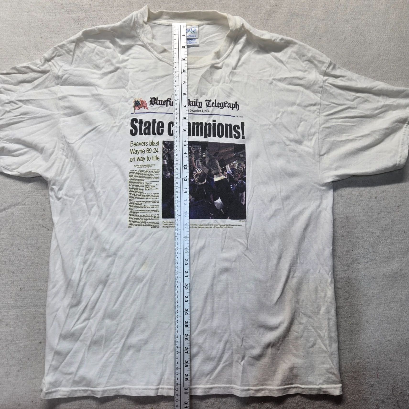 Vintage Bluefield Virginia VA State Champions Football 2004 T-Shirt Adult Men's 2XL XXL Shirt Mens 2XL White Size US XXL / EU 58 / 5 - 6 Thumbnail