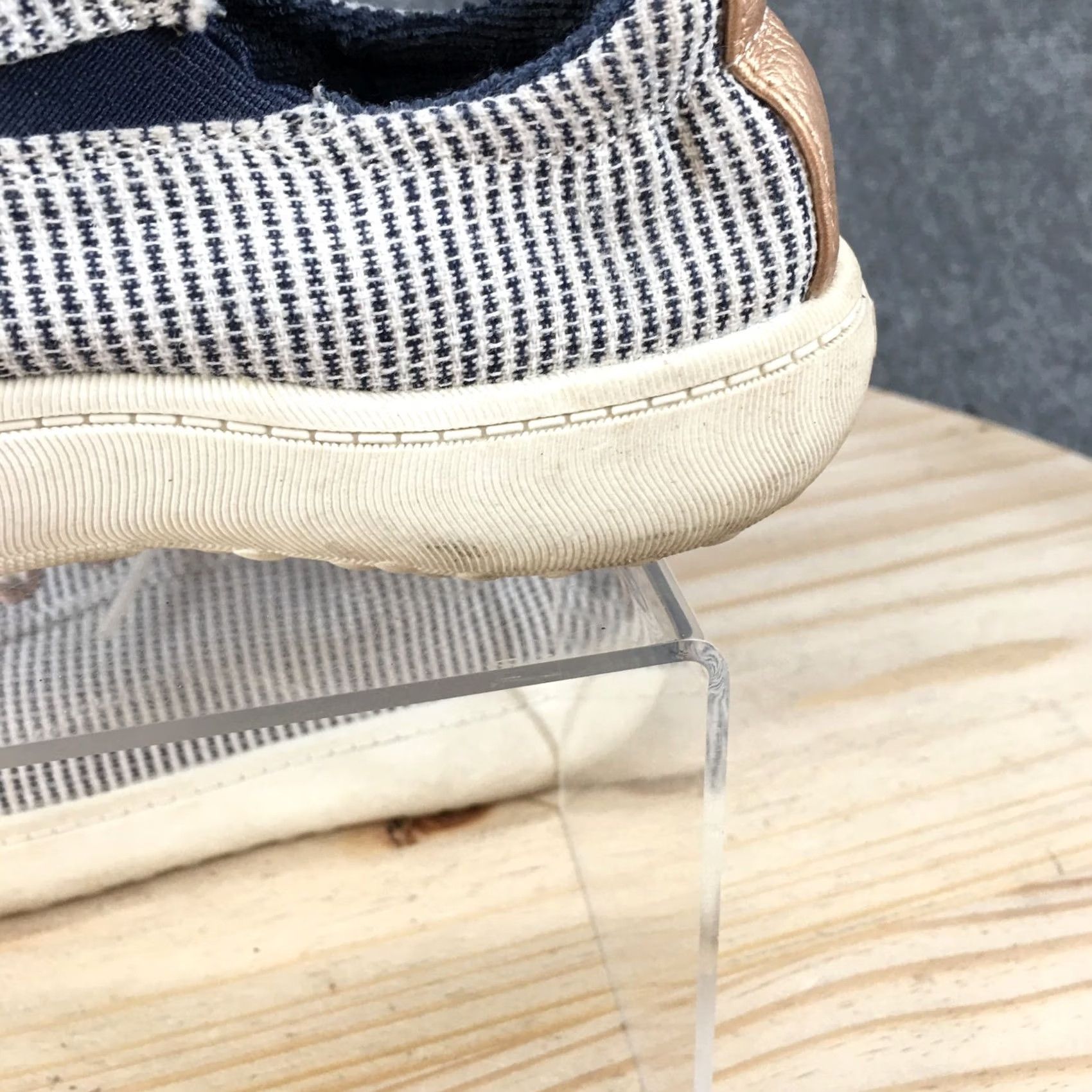 Vintage Roxy Shoes Womens 6.5 Crews Court Sneakers Blue Striped Lace Up Low Top Casual Shirt Shoe Womens Casual Sneakers Size M / US 6-8 / IT 42-44 - 7 Thumbnail