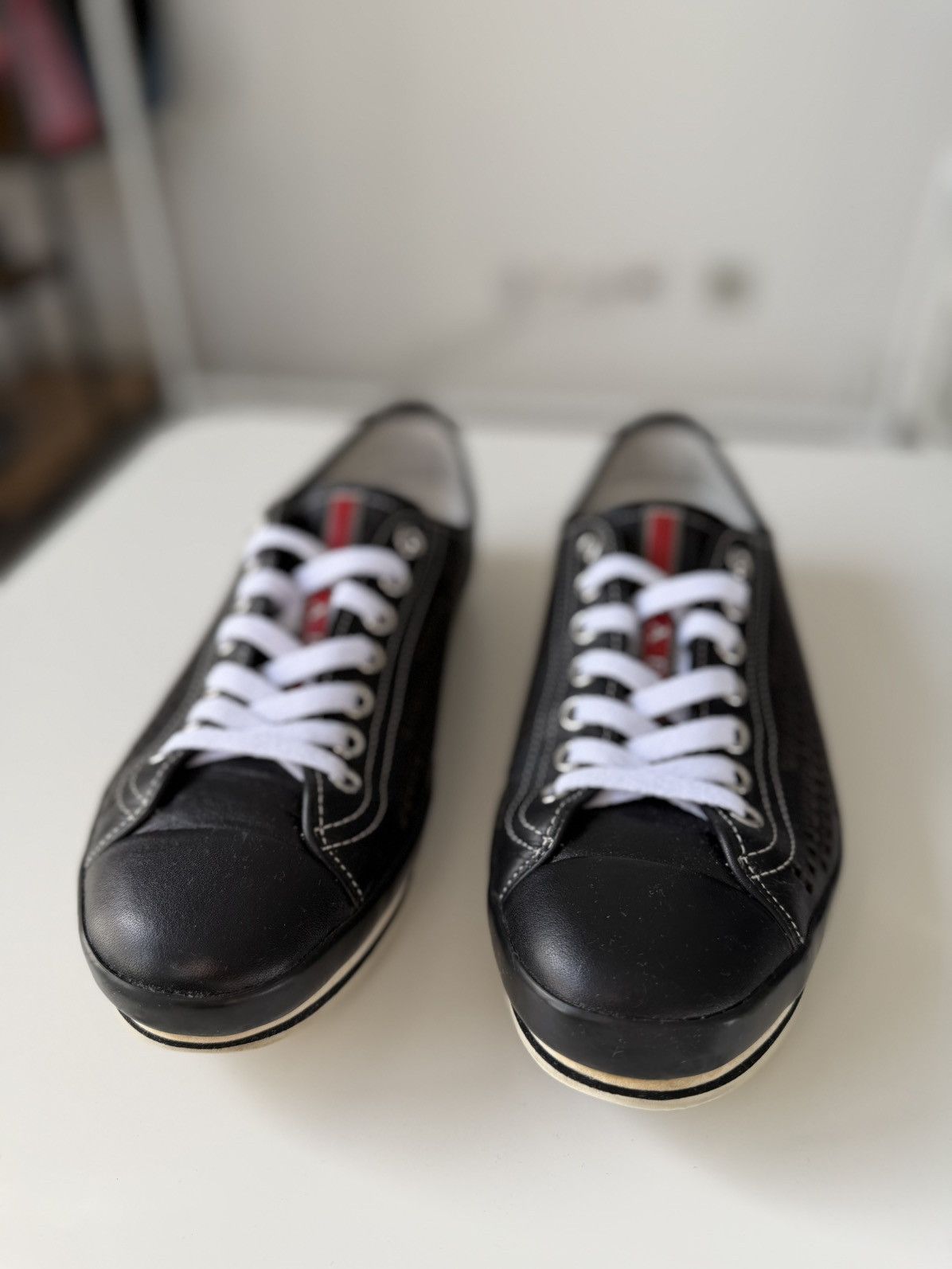 Prada Prada Sport Linea Rossa perforated leather sneakers vintage Size US 7.5 / EU 40-41 - 21 Thumbnail