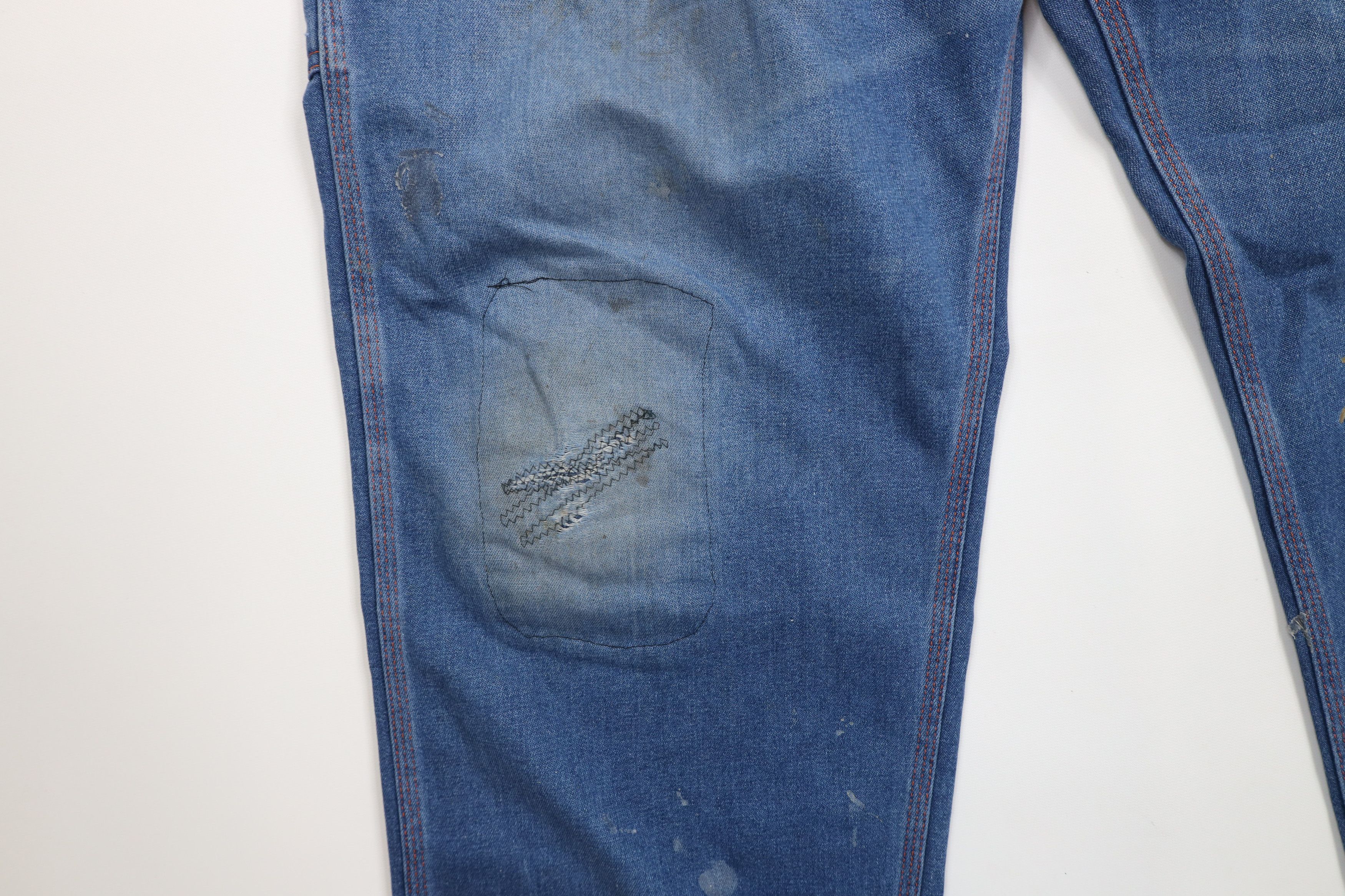 Big Mac × Vintage Vintage 90s Big Mac Dungaree Wide Leg Denim Jeans Blue USA Size US 38 / EU 54 - 5 Thumbnail