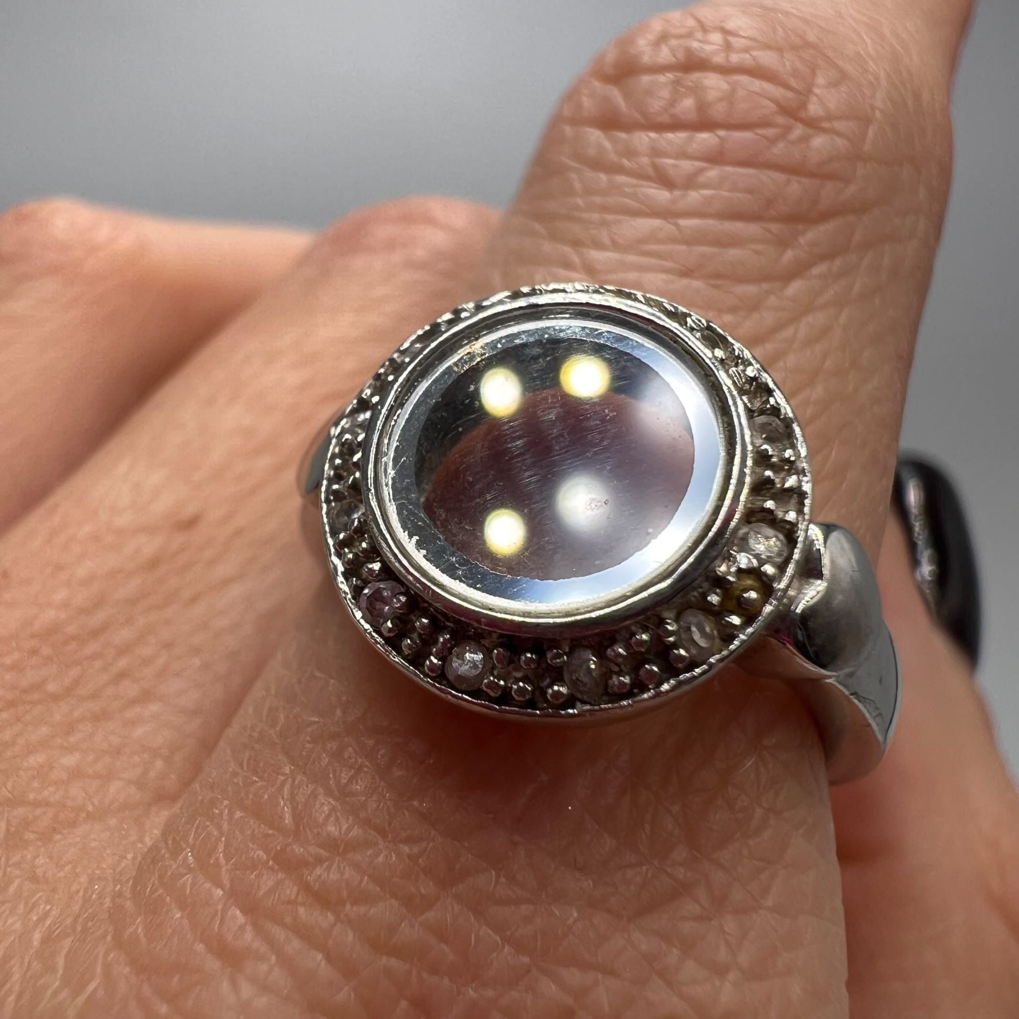 Sterling Silver Vintage Sterling Silver 925 Ring Size Marked ,7.5 US Size ONE SIZE - 3 Thumbnail