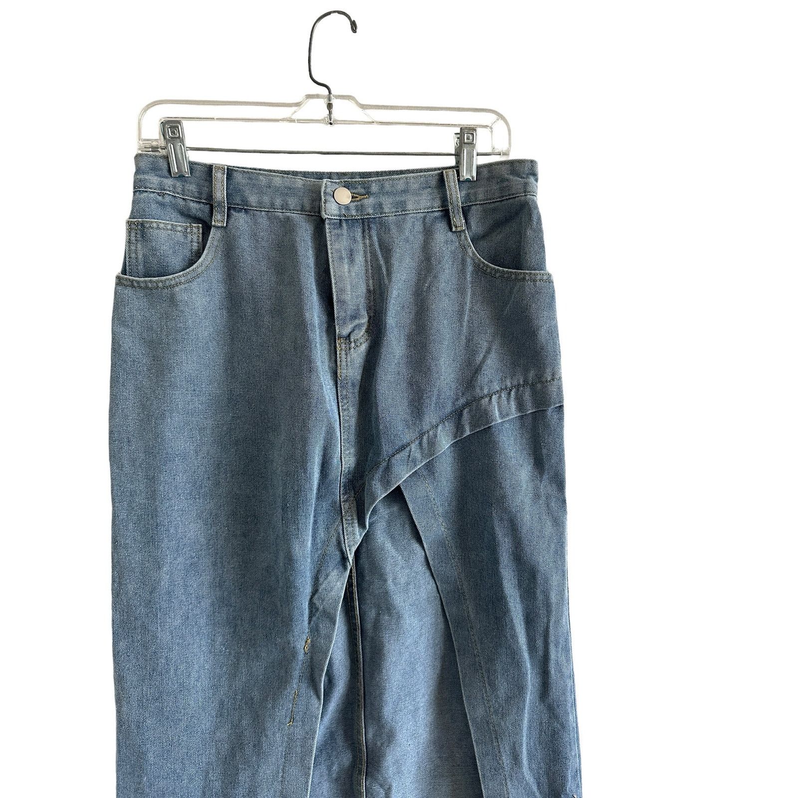 Other Light Blue Wash Slit Denim Pocket Cotton Blend Midi Skirt Size 30" / US 8 / IT 44 - 5 Thumbnail