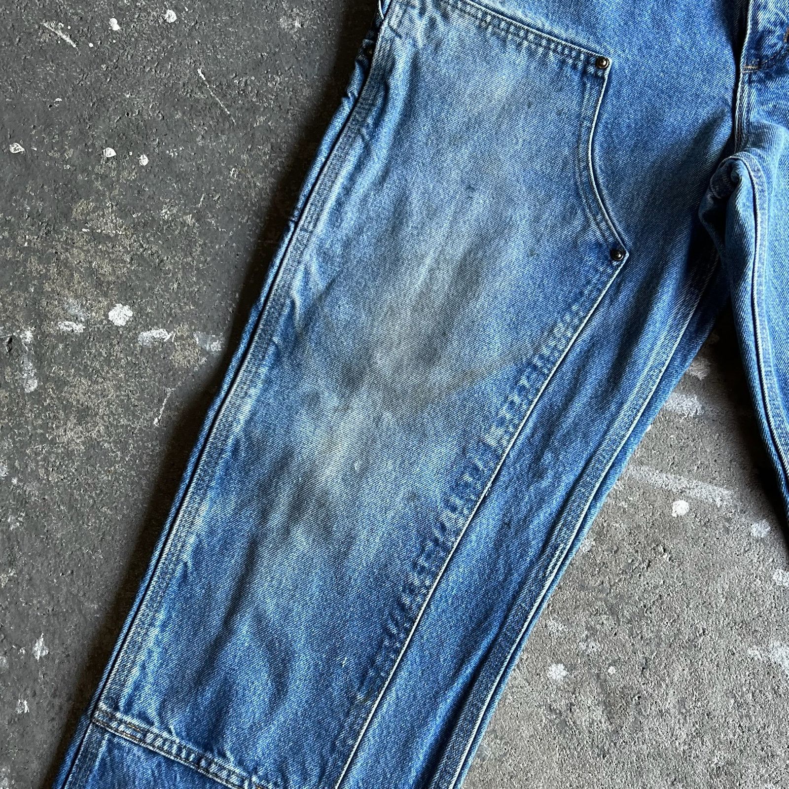 Carhartt × Vintage Carhartt denim blue jean double knee work carpenter pants Size US 31 - 8 Thumbnail