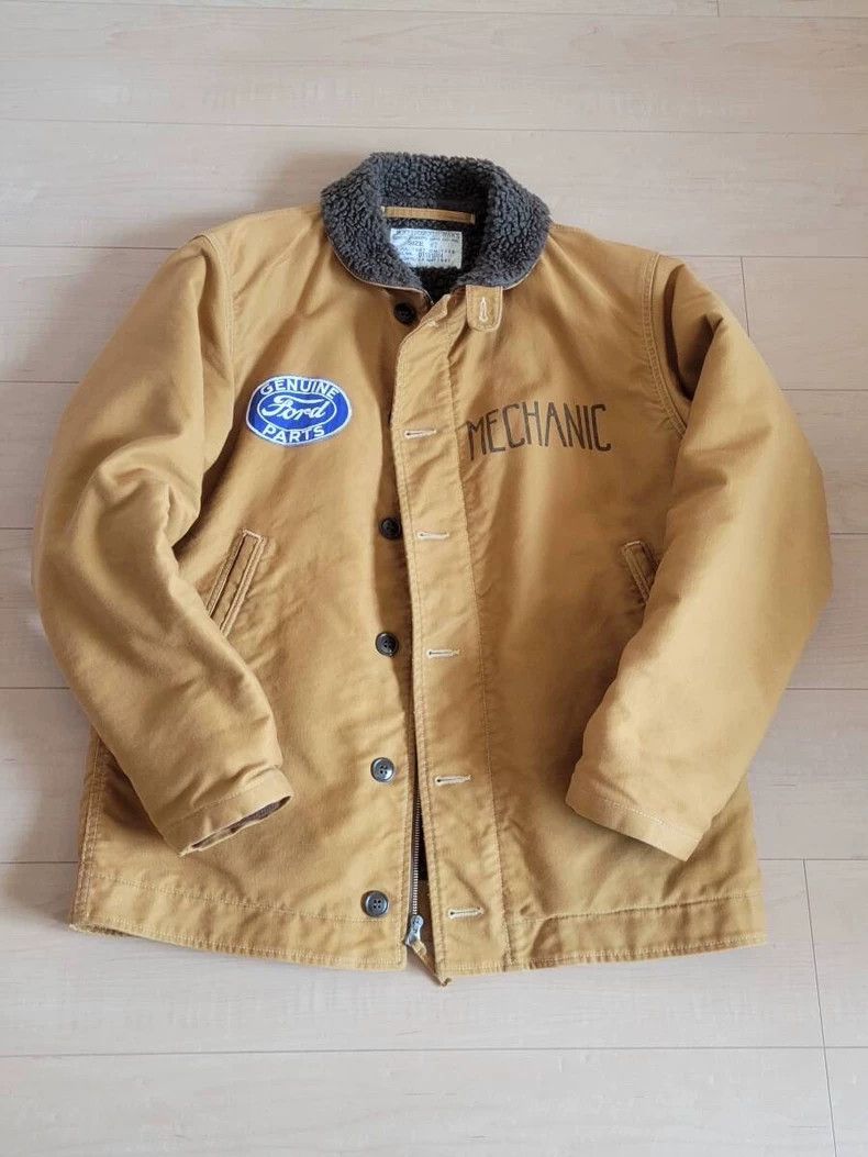 Freewheelers Vintage Ford Mechanic Jacket with Shearling Collar Size US L / EU 52-54 / 3 - 1 Thumbnail