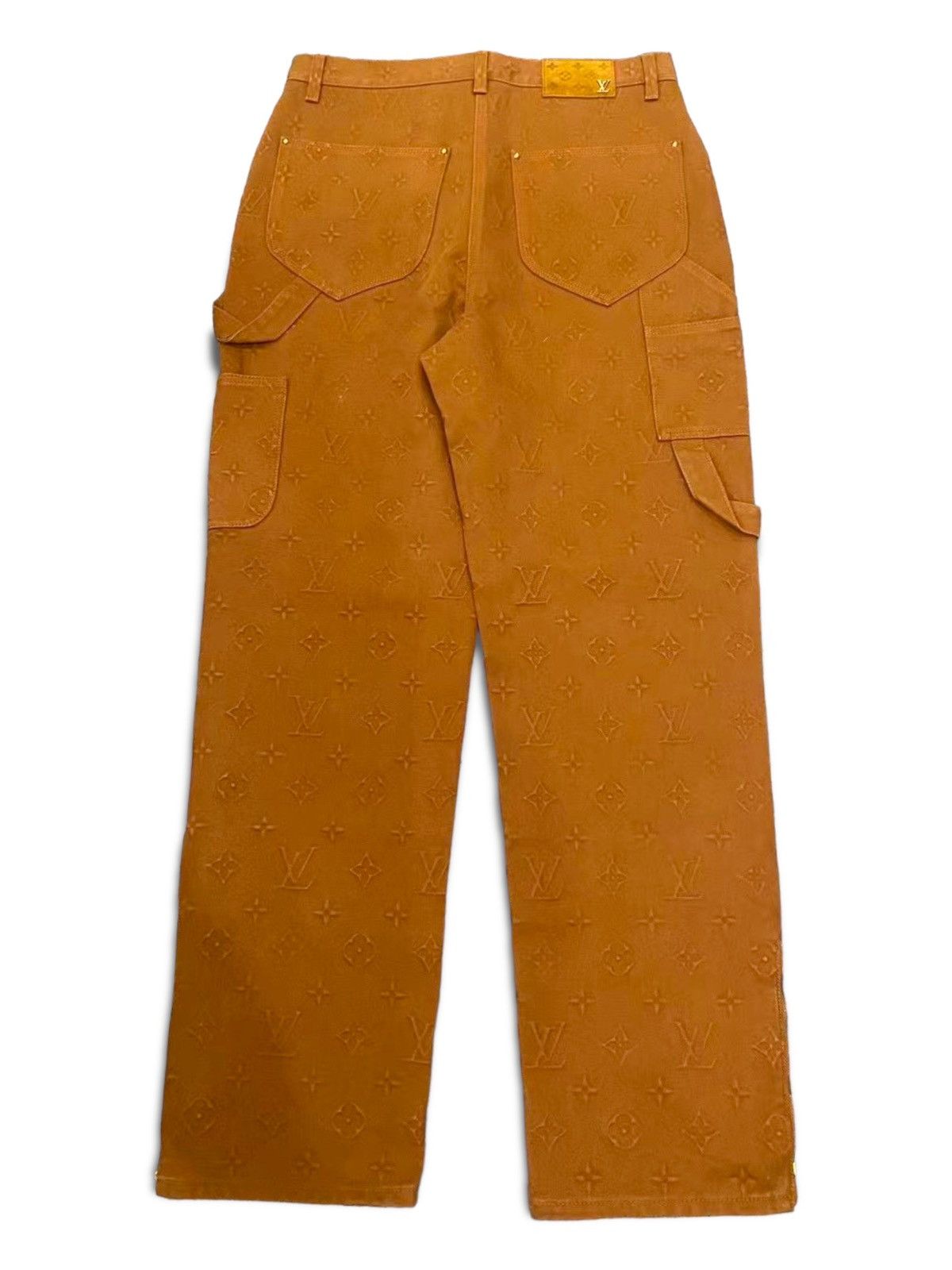 Louis Vuitton LOUIS VUITTON 32 Carpenter Brown Monogram Denim Jeans Size US 34 / EU 50 - 2 Thumbnail