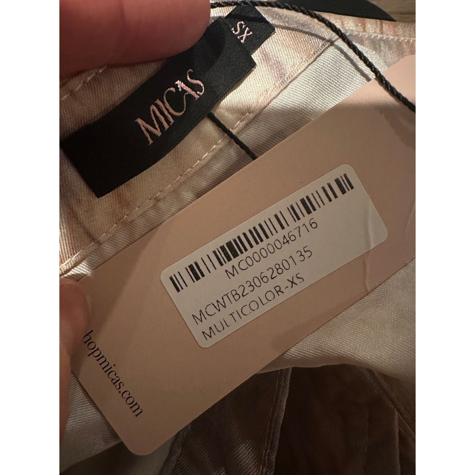 Other Multicolor Marble Print Twist Hem V-Neck Pocketed Crop Shirt Size XXL / US 16-18 / IT 52-54 - 8 Thumbnail