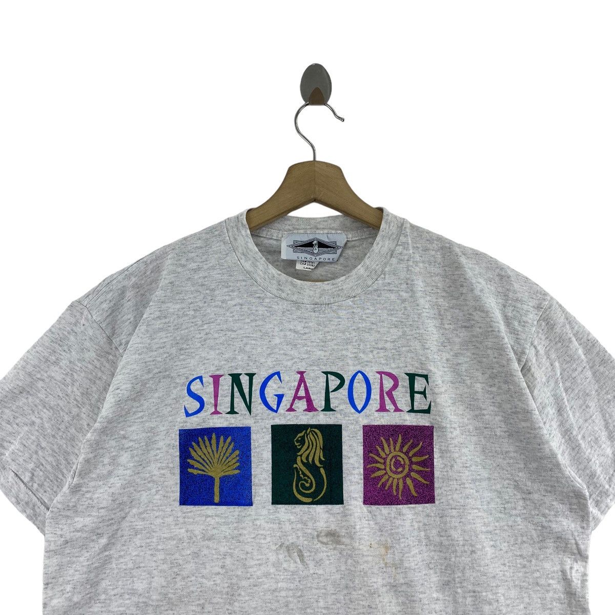 Vintage Vintage SINGAPORE Country Attraction Print Souvenir Grey Size US L / EU 52-54 / 3 - 2 Thumbnail