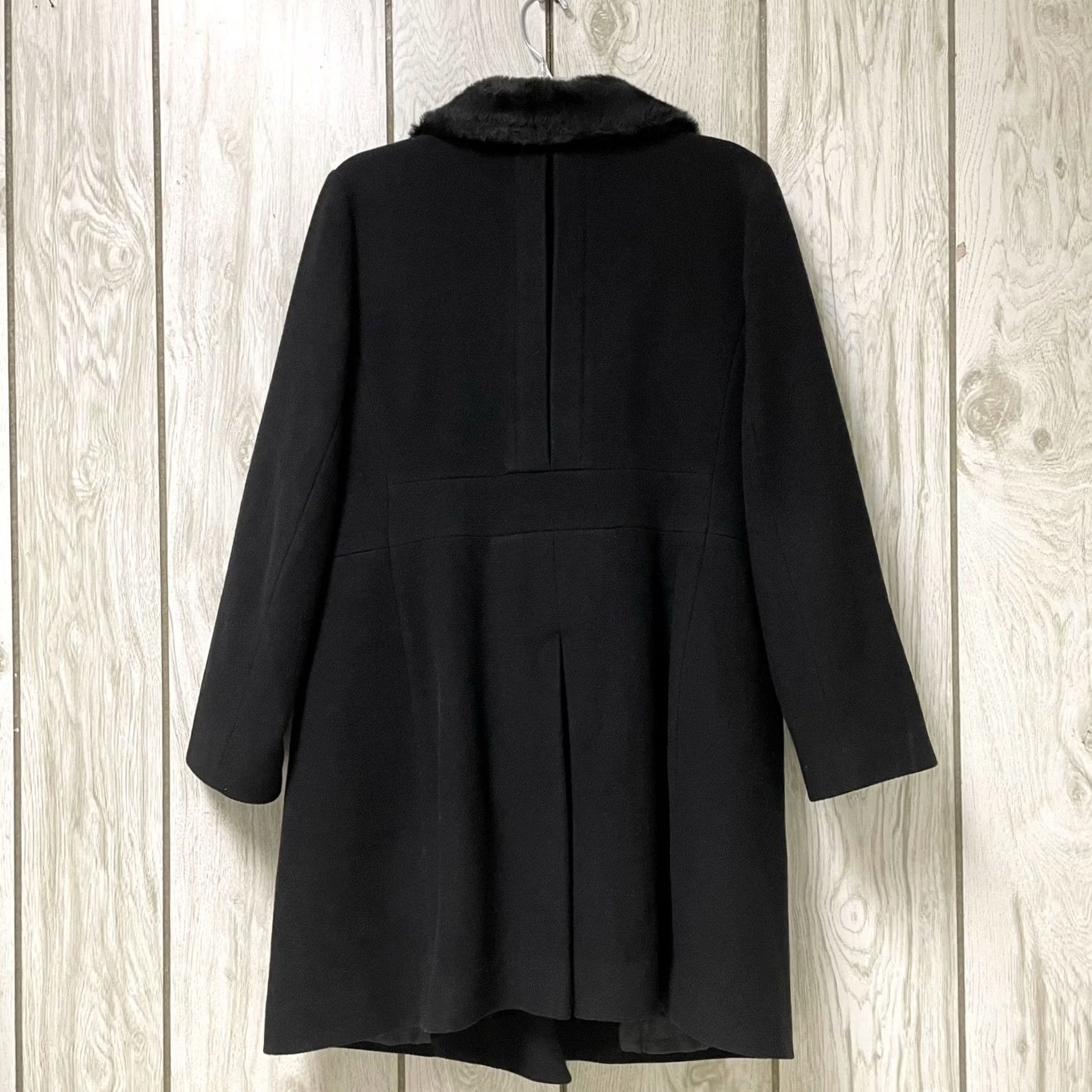 Talbots VINTAGE Talbots Coat Overcoat Wool Blend Faux Fur Collar Zip 14P Black Womens Adult Regular Knee Length Pointed Size XL / US 12-14 / IT 48-50 - 2 Thumbnail