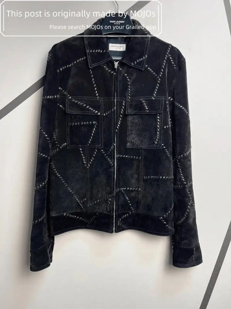 Saint Laurent Paris Sz 50 Saint Laurent Paris Leather Woven Suede Jacket Size US M / EU 48-50 / 2 - 1 Thumbnail