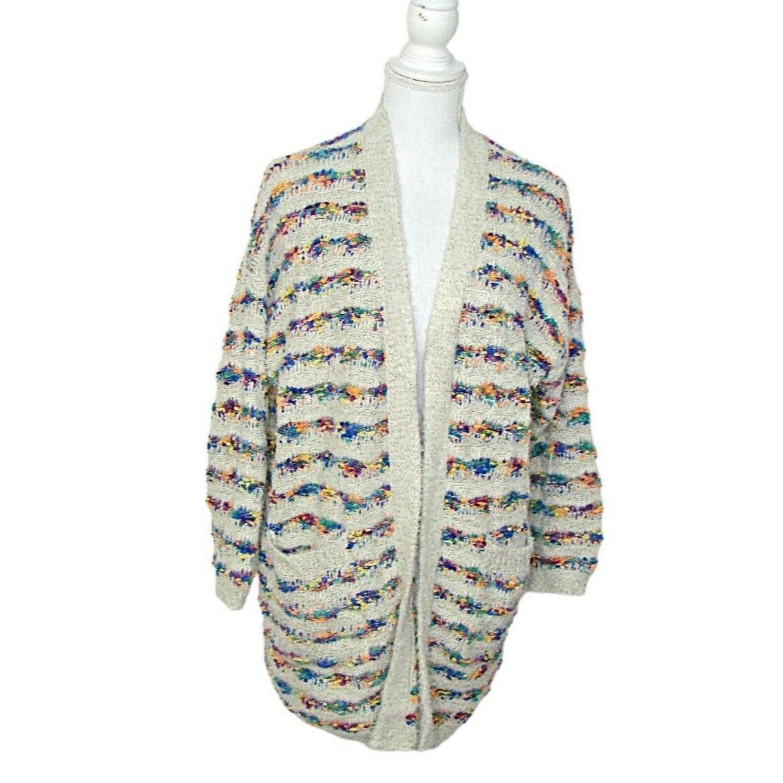 Debut Dreamers by Debut Open Front Rainbow Cardigan Sweater Midwei ...