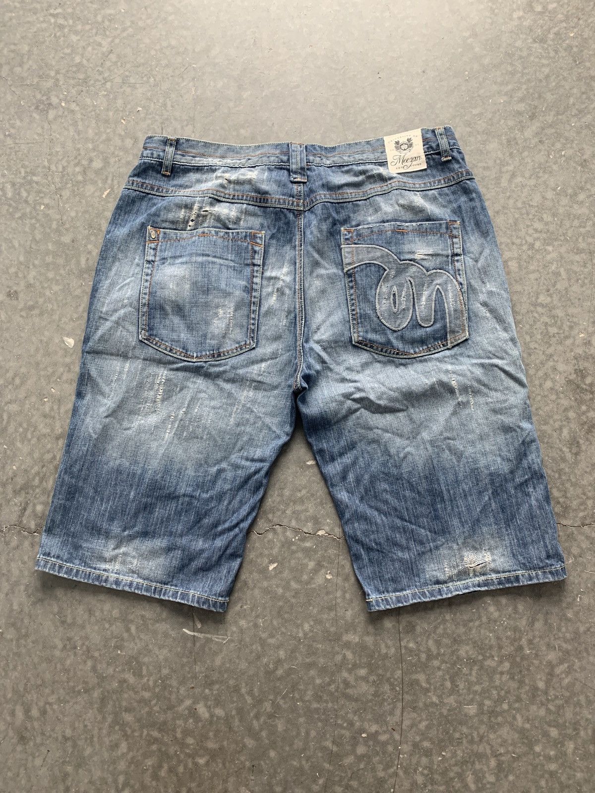JNCO × Southpole × Vintage Crazy Vintage Y2K Distressed Baggy Jean Shorts Skater Size US 40 / EU 56 - 1 Thumbnail