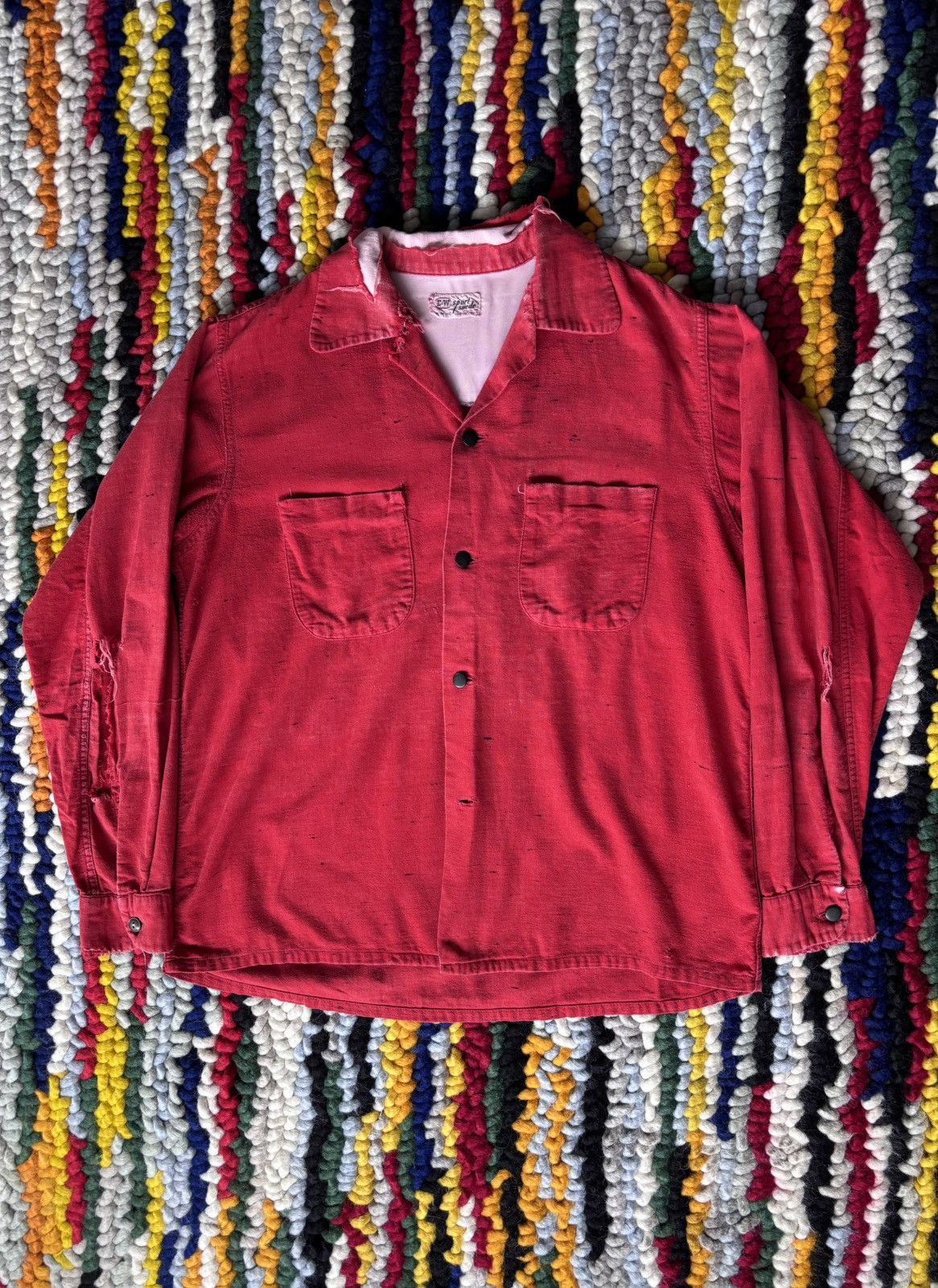 Japanese Brand 1950s Camp Collar Suede Button Up E &W Brand Size US M / EU 48-50 / 2 - 1 Thumbnail