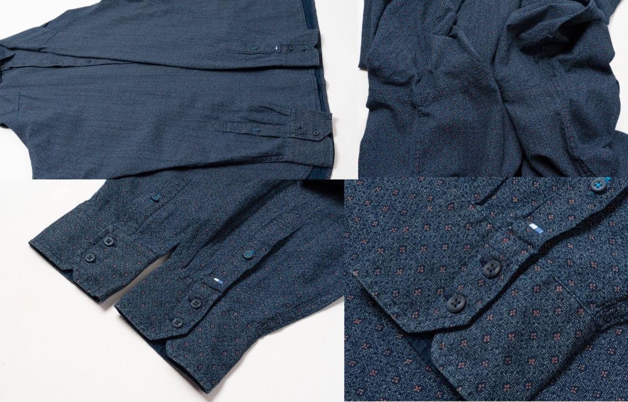Tommy Hilfiger 🔵TOMMY HILFIGER Real Indigo Flower Print Button Down Shirt Size US XXL / EU 58 / 5 - 5 Thumbnail
