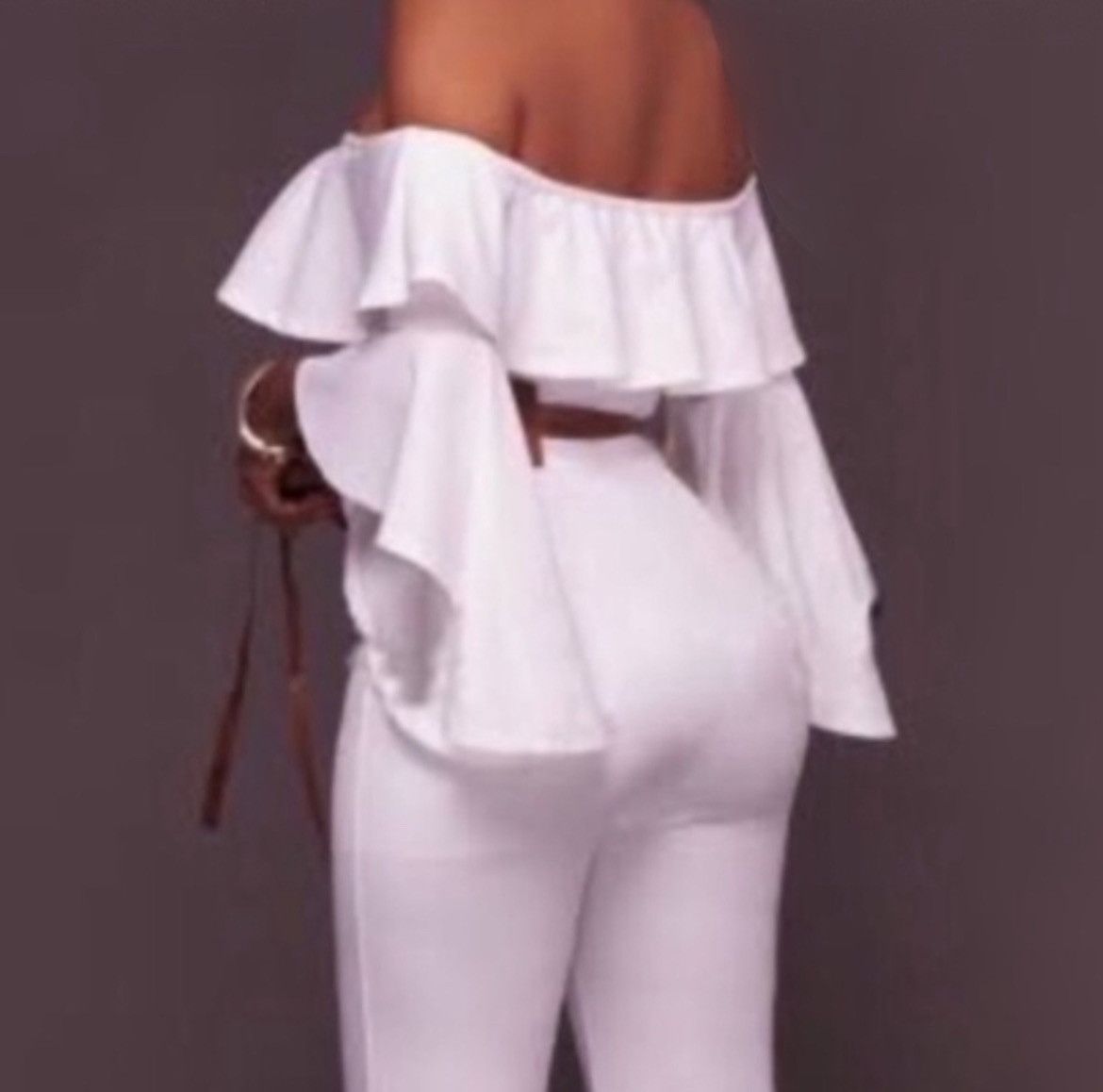 Designer × Other New, Liang Xuans Luxury Designer White 2 Piece Jumpsuit. Size 28" / US 6 / IT 42 - 4 Thumbnail