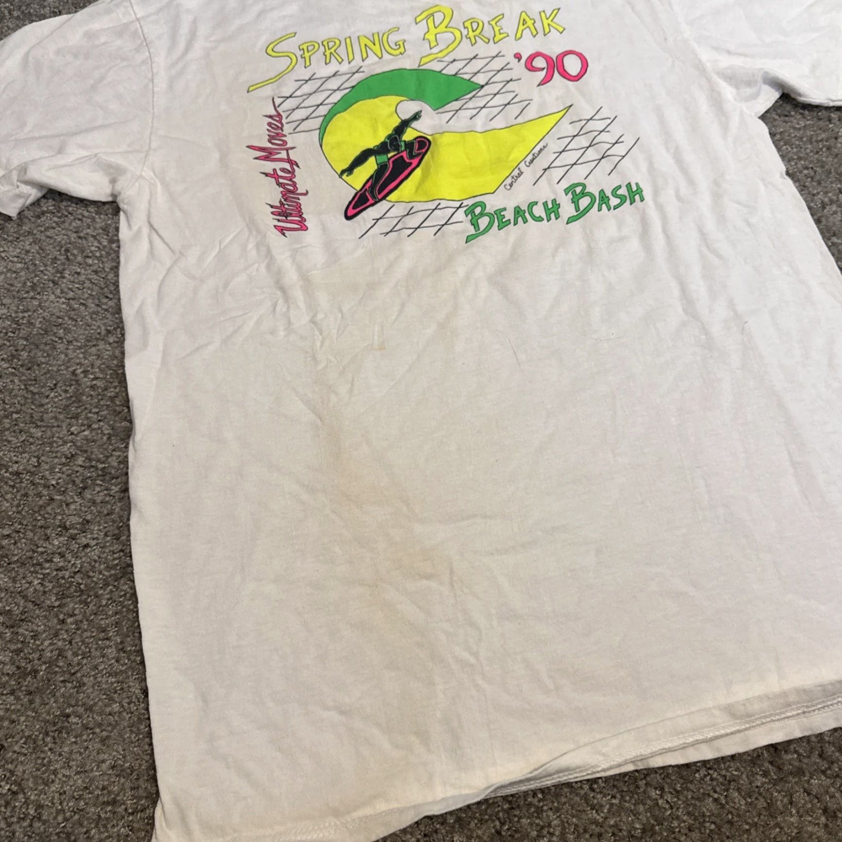 Vintage VINTAGE 1990 Spring Break Beach Bash Surfer White Stedman T-Shirt College Large Mens L Size US L / EU 52-54 / 3 - 3 Thumbnail